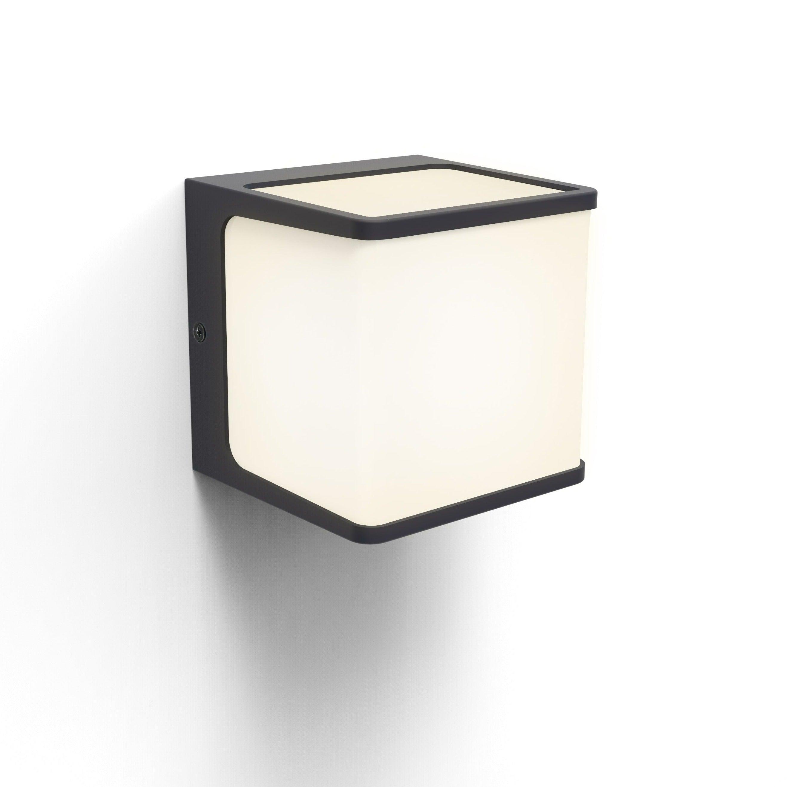 Lutec Dobblo LED Outdoor Wall Light In Charcoal Grey-WAREHOUSE-40-200326