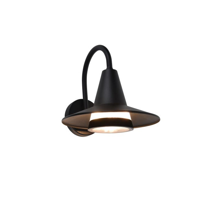 Lutec Swan Outdoor Wall Light – Matt Black (IP54)