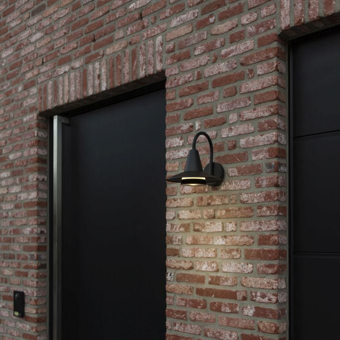 Lutec Swan Outdoor Wall Light – Matt Black (IP54)