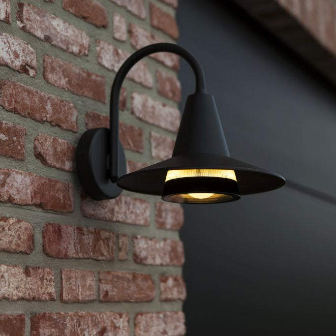 Lutec Swan Outdoor Wall Light – Matt Black (IP54)