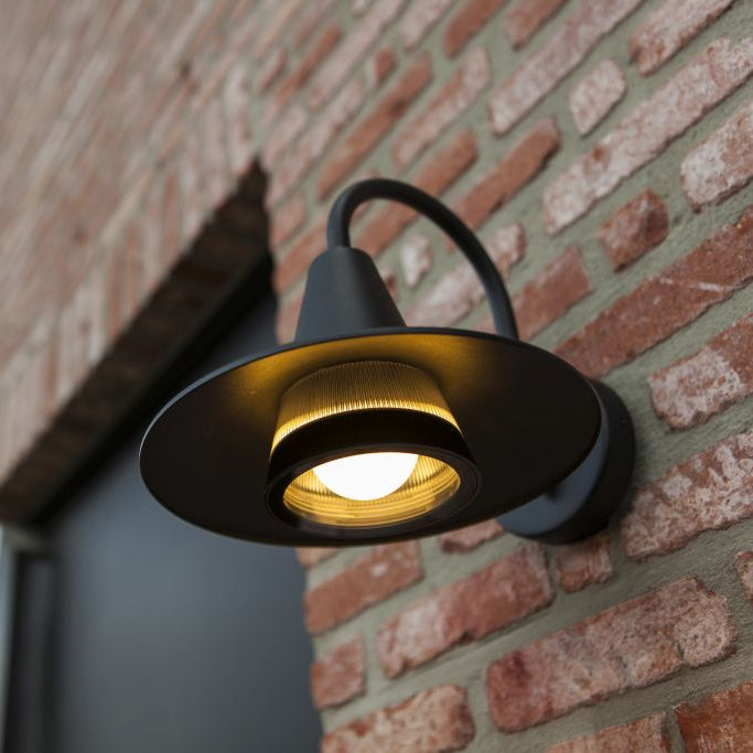 Lutec Swan Outdoor Wall Light – Matt Black (IP54)