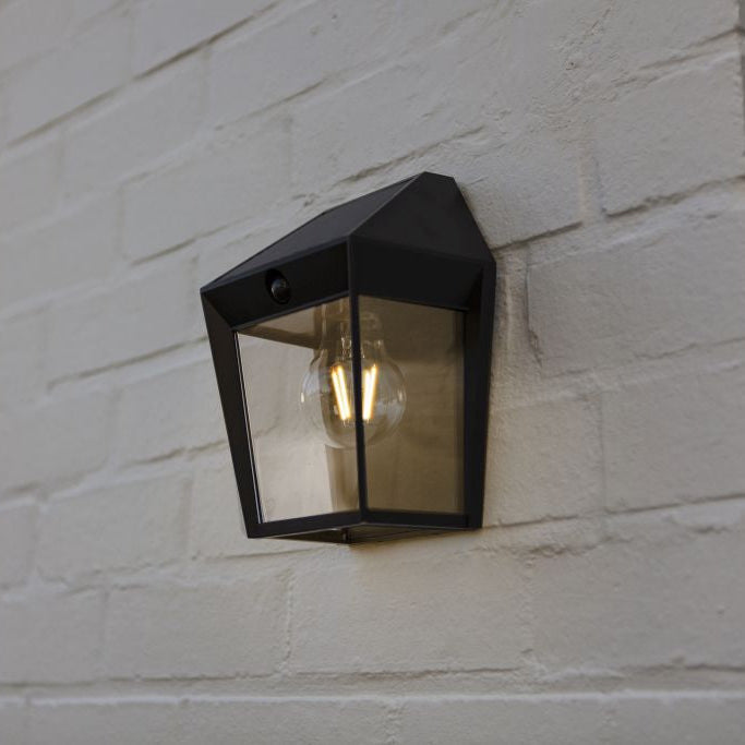 Lutec Avony Solar Outdoor Black Wall Light