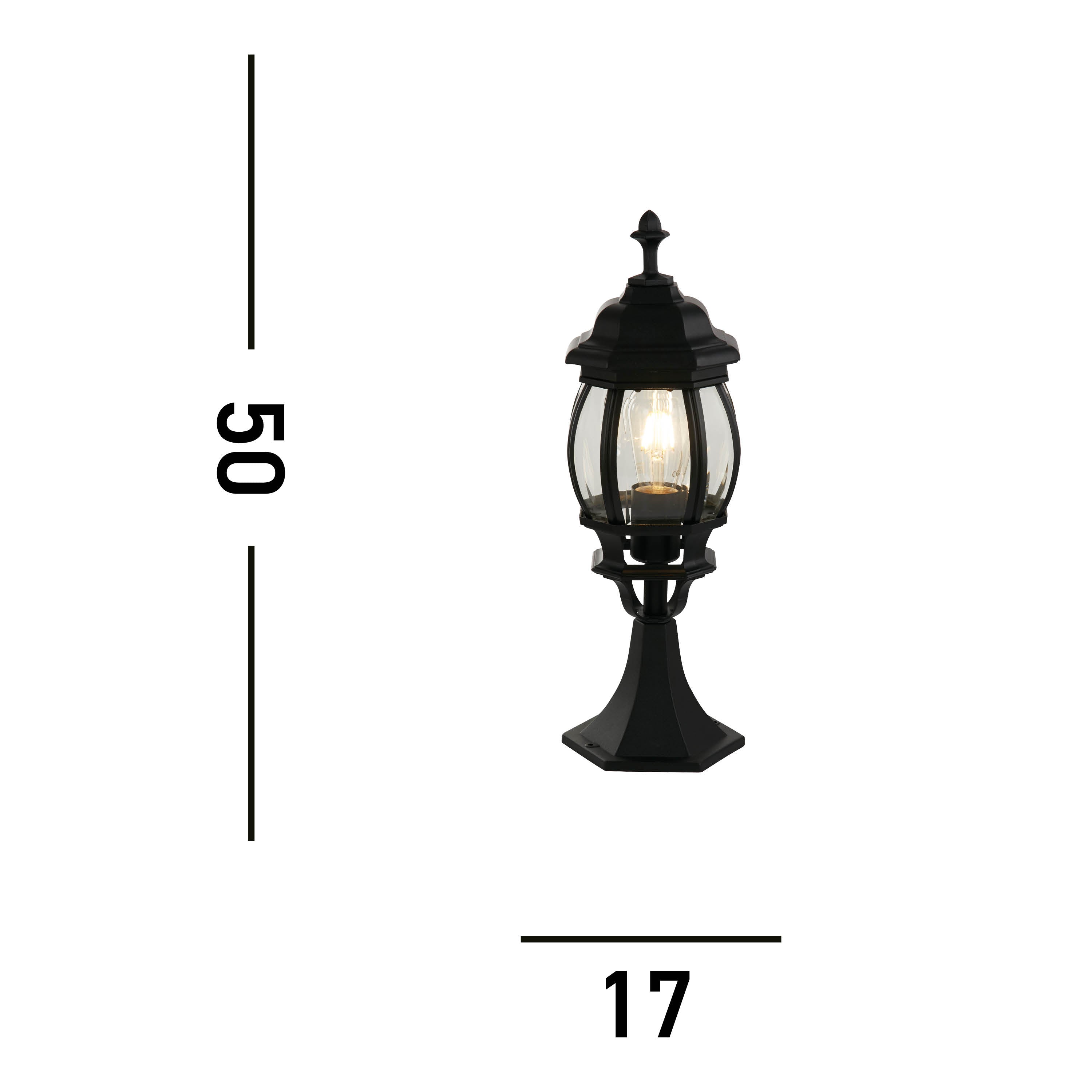Searchlight Bel Aire Outdoor Black Pedestal - 50cm