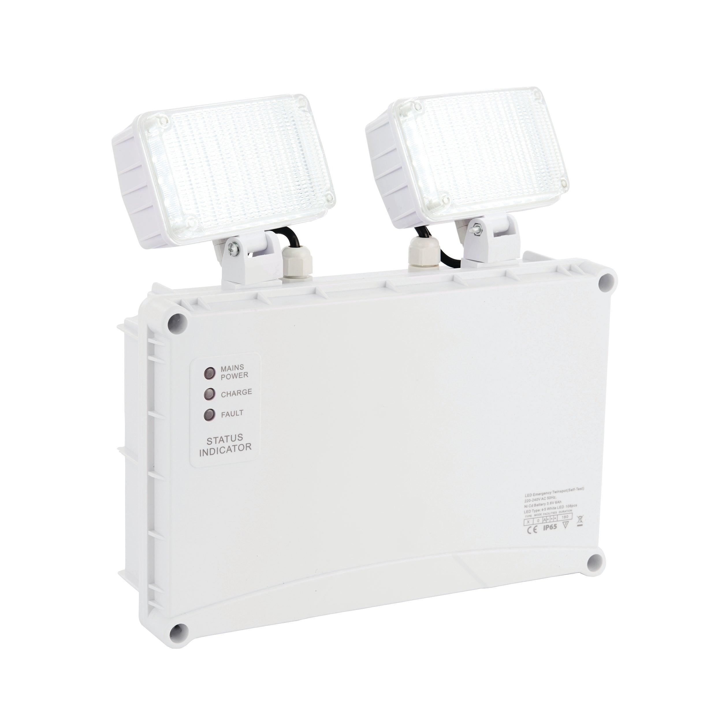 sight twin led spot emergency wall light ip65 3wby saxby lighting
