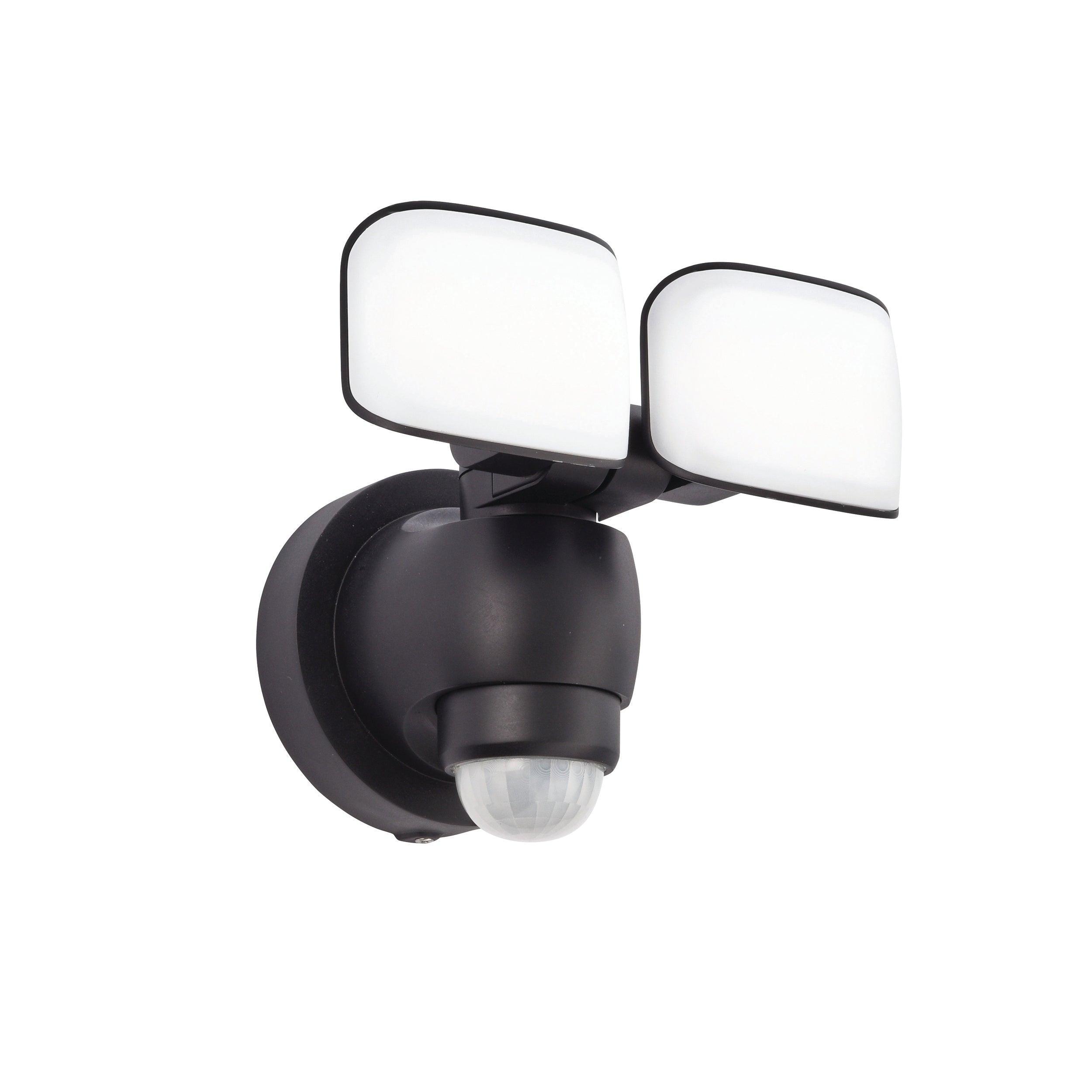sentinel led 2 light black outdoor wall light ip44 10wby saxby lighting