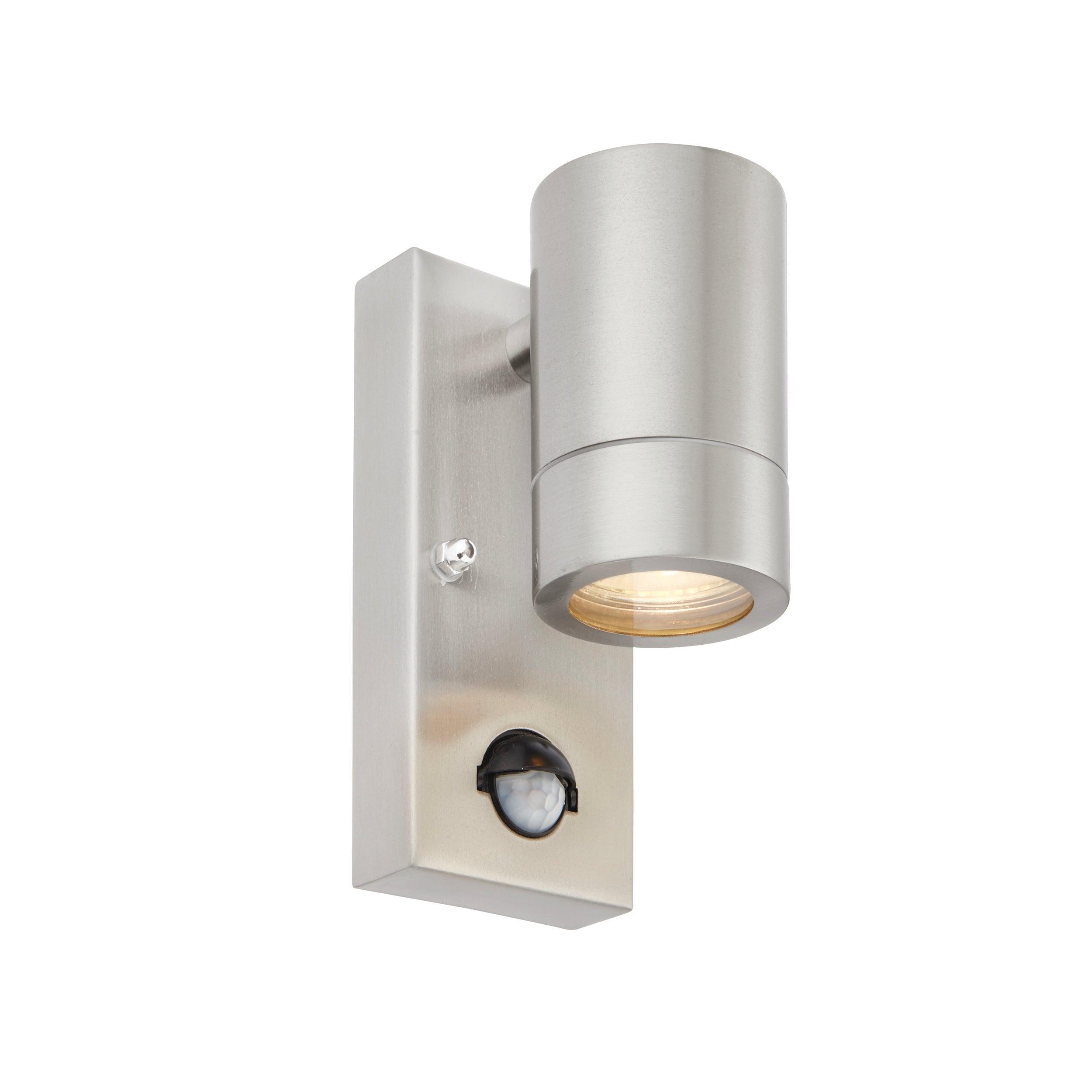 atlantis pir sensor twin marine grade outdoor wall light ip44 7wby saxby lighting