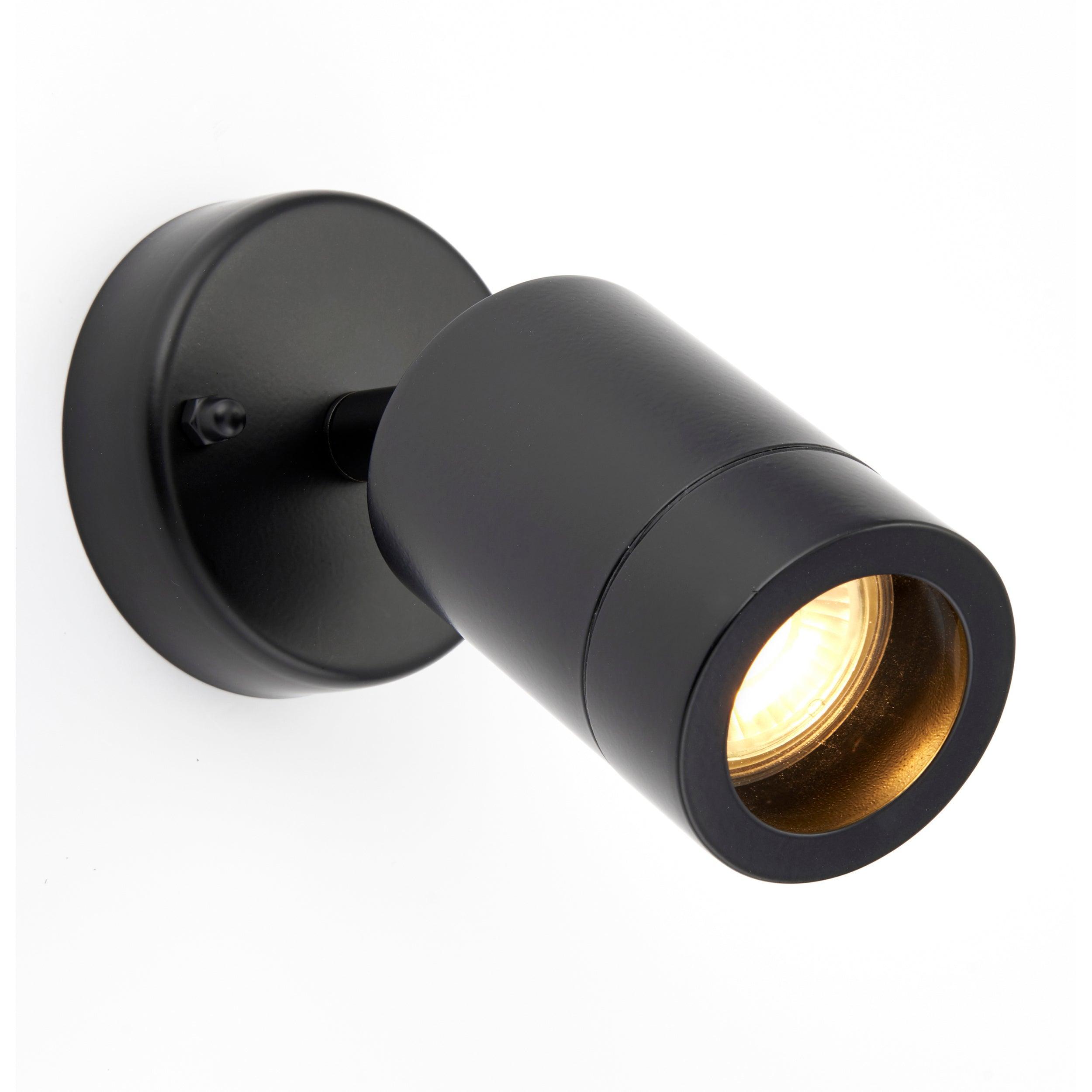 Palin Black LED Outdoor Spot Wall Light IP44 7W-WAREHOUSE-40-200326