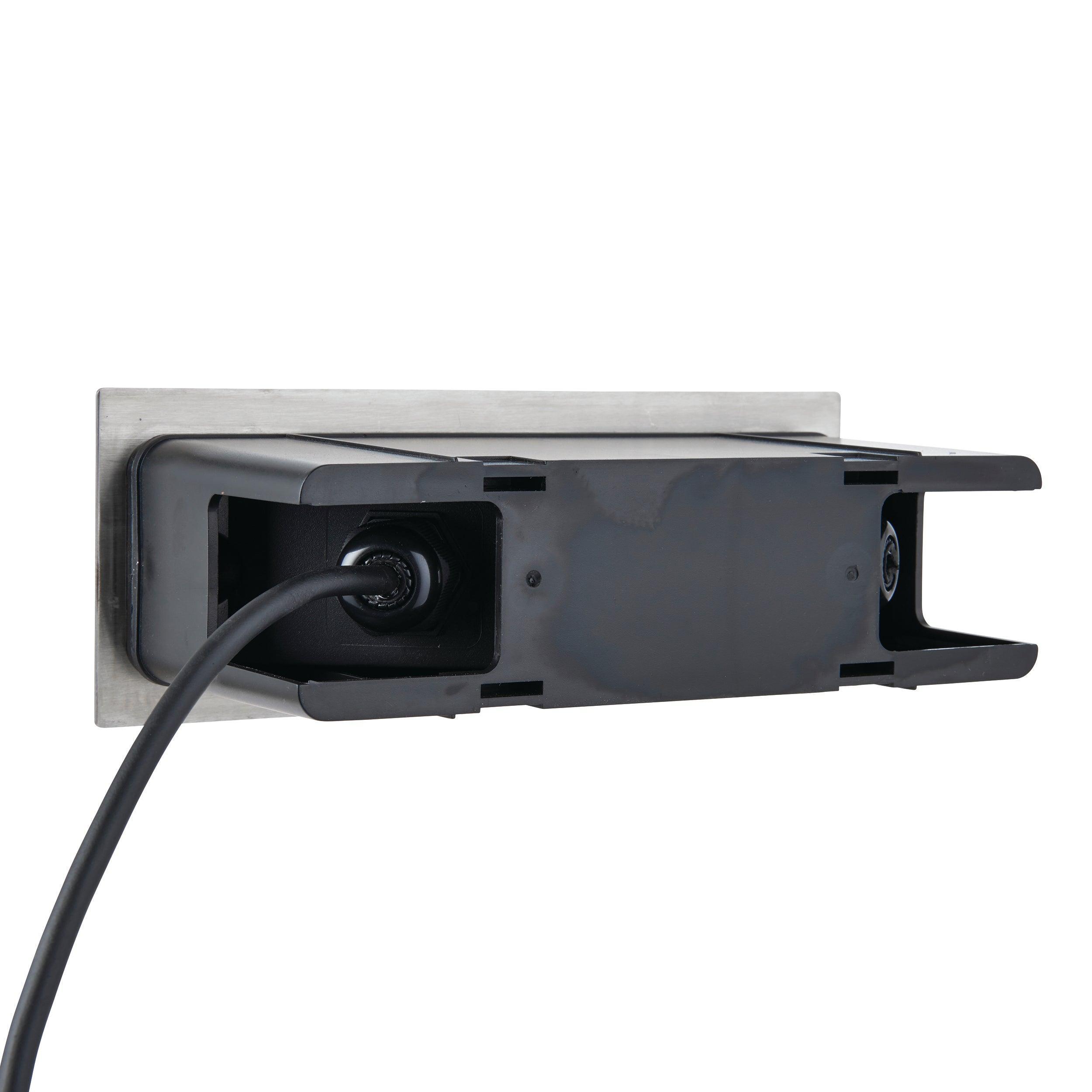 seina silver led brick light ip44 2w cool white by saxby lighting, close up image 237