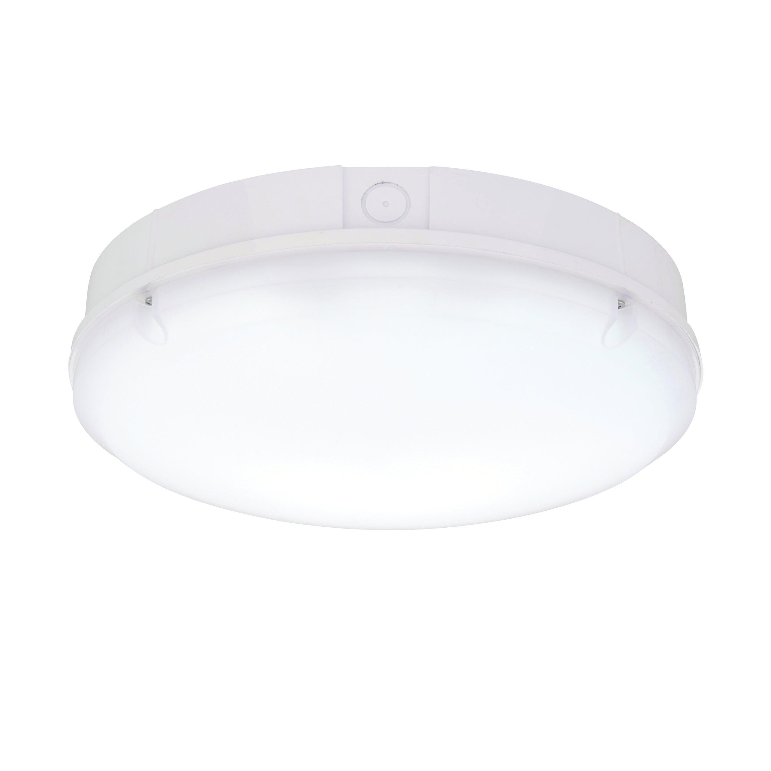 forca white outdoor flush bulkhead light ip65 18w cctby saxby lighting