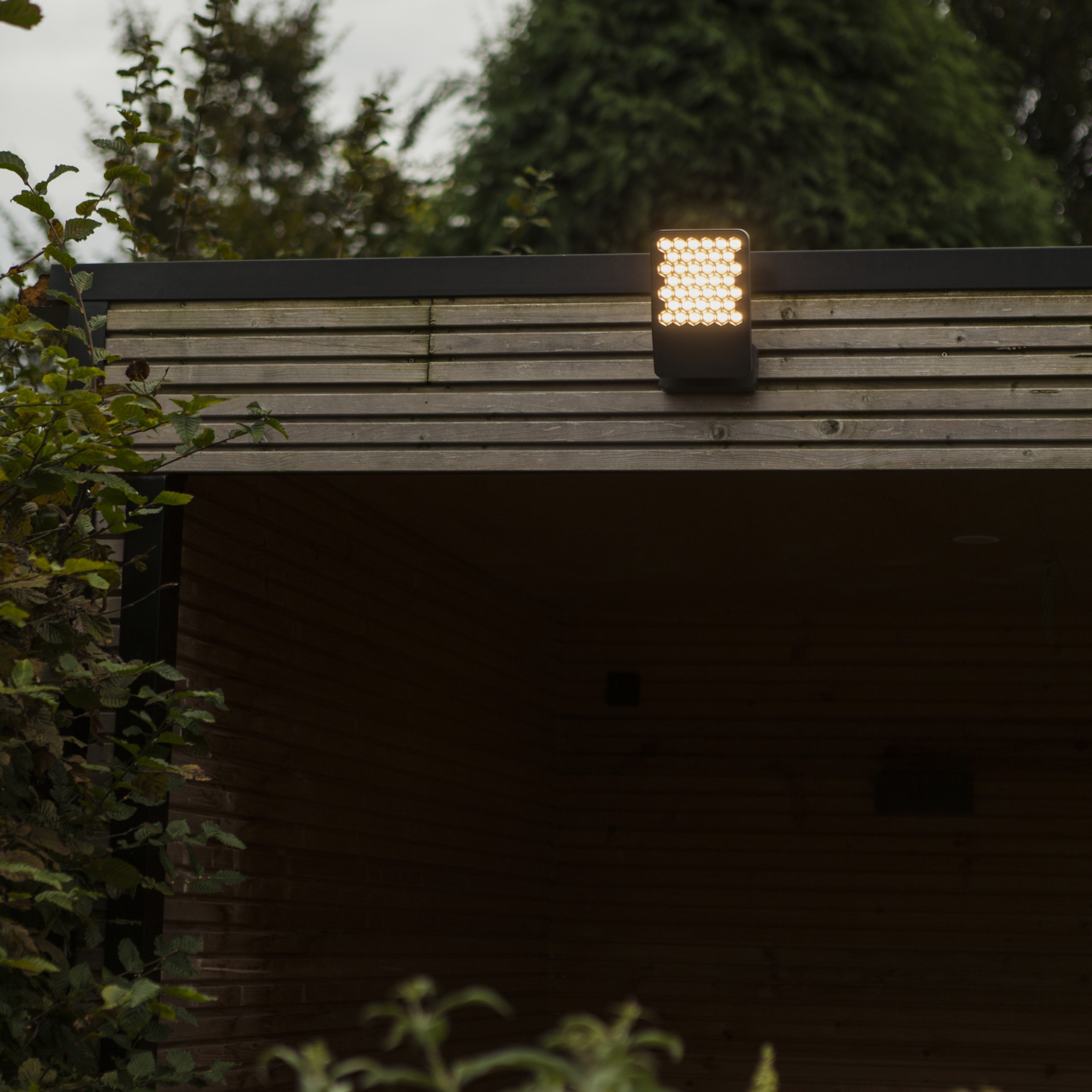 Lutec Atlantis Dark Grey LED Flood Light 13.7W Wall Light - Warm White