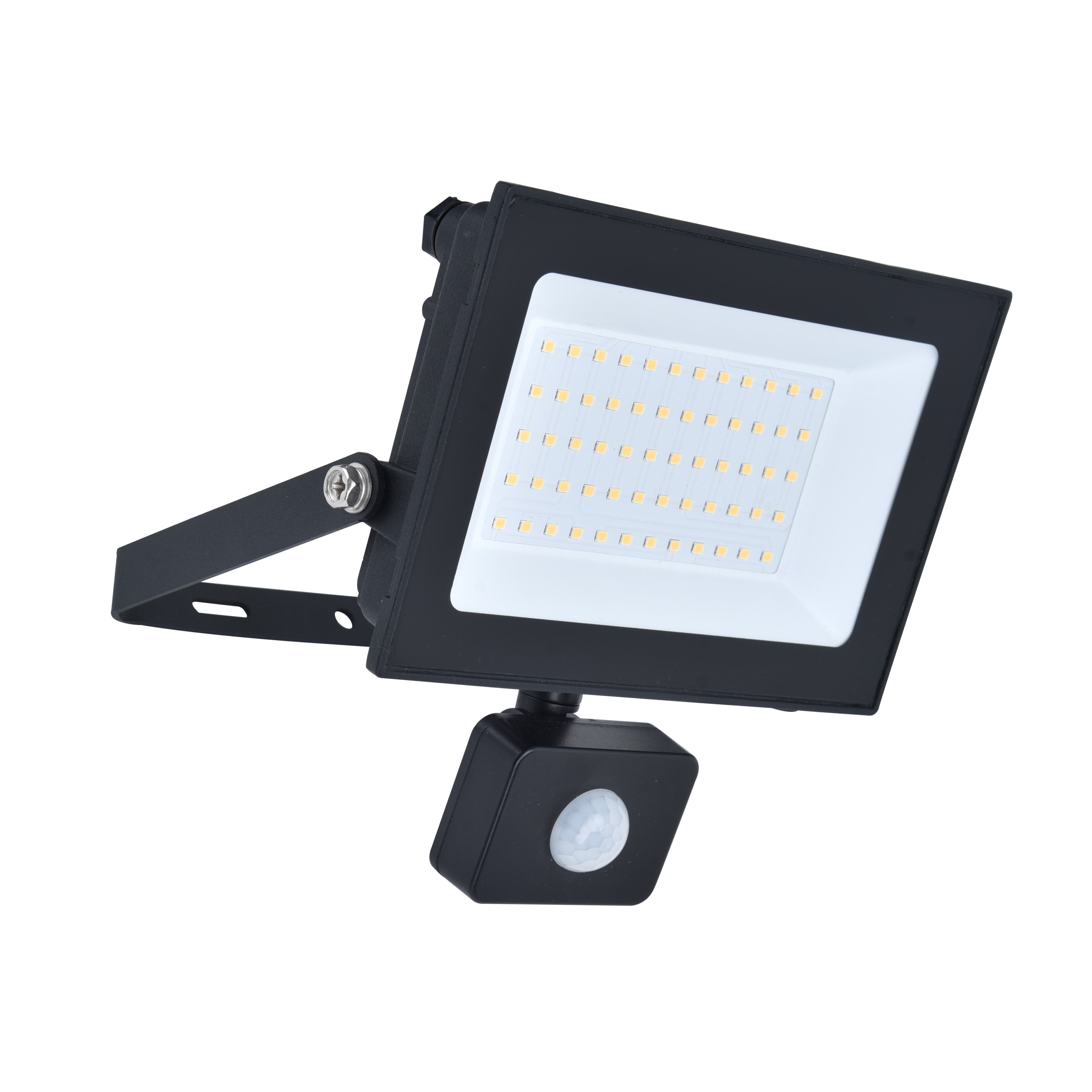 Lutec Halo 50W LED PIR Outdoor Floodlight – Black (IP44)