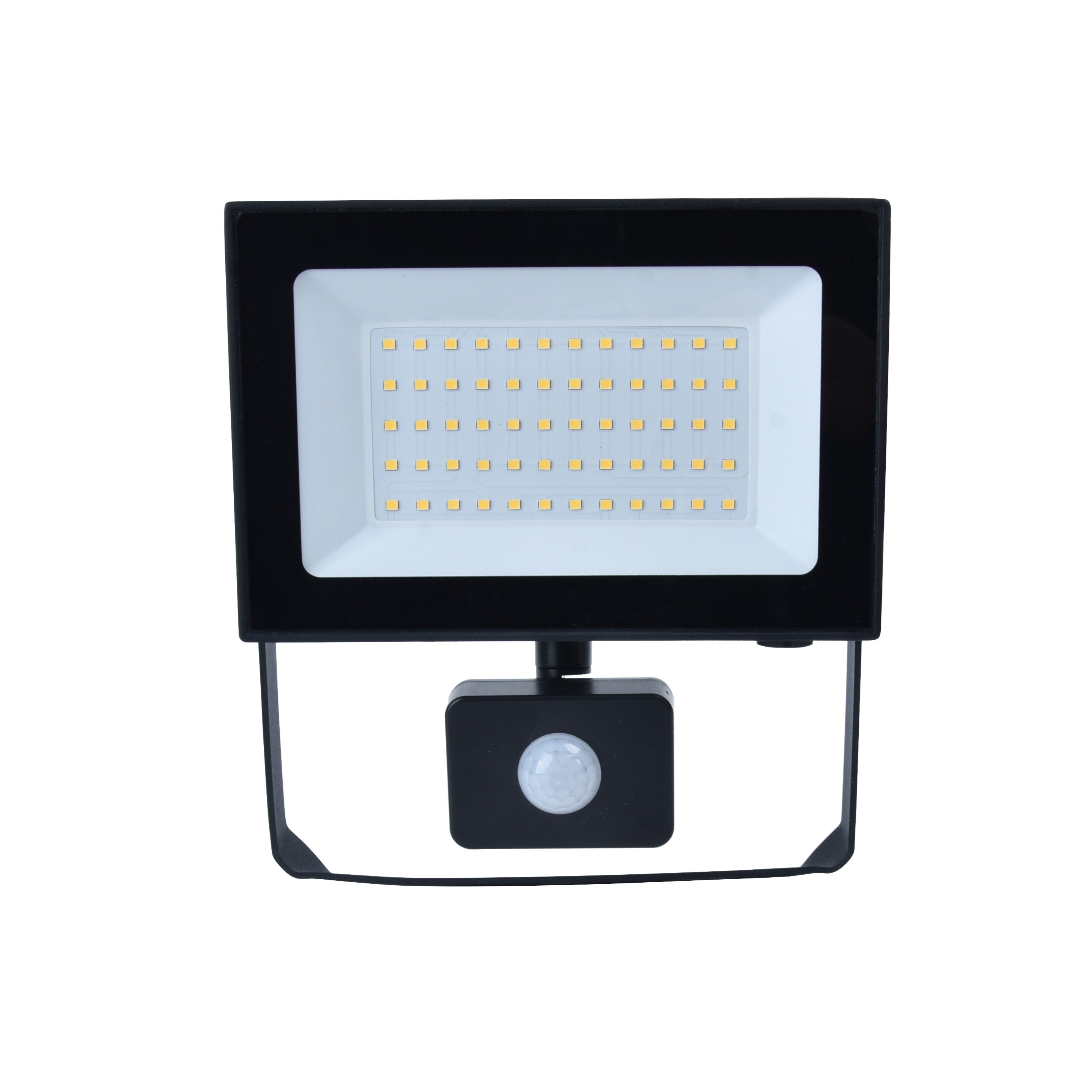 Lutec Halo 50W LED PIR Outdoor Floodlight – Black (IP44)