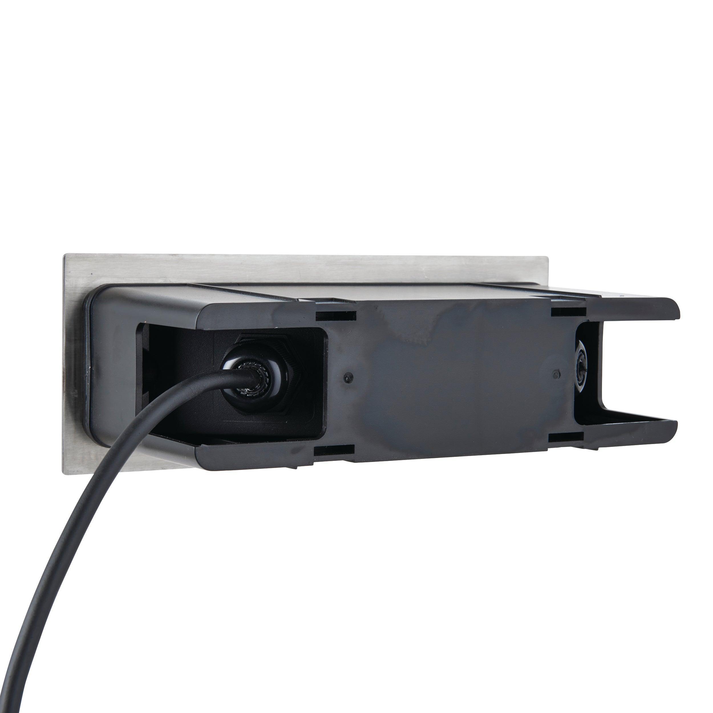 seina cool white led brick light ip44 3 5w silver by saxby lighting, close up image 235