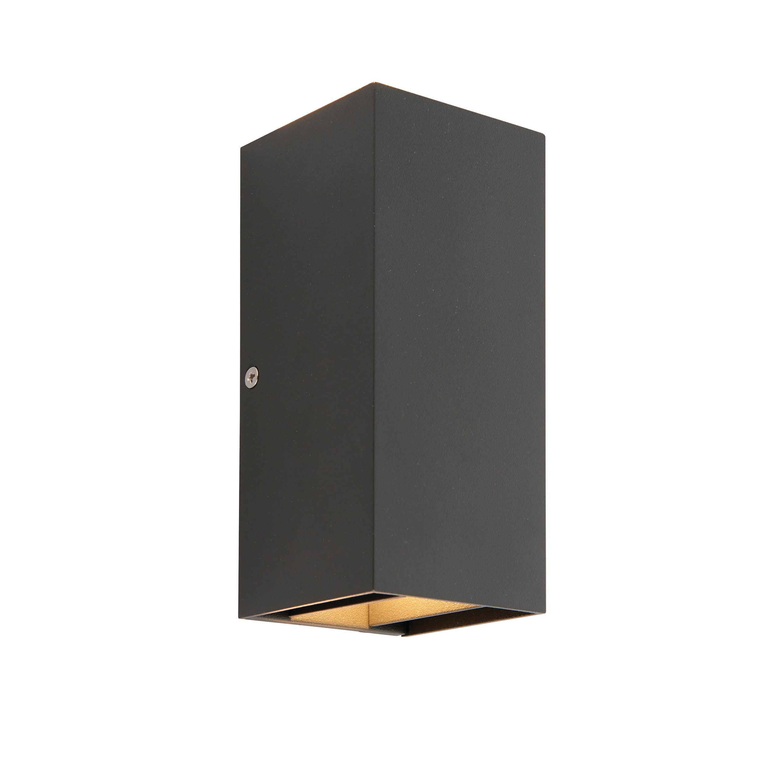 glover black led outdoor wall light ip44 5 5wby saxby lighting