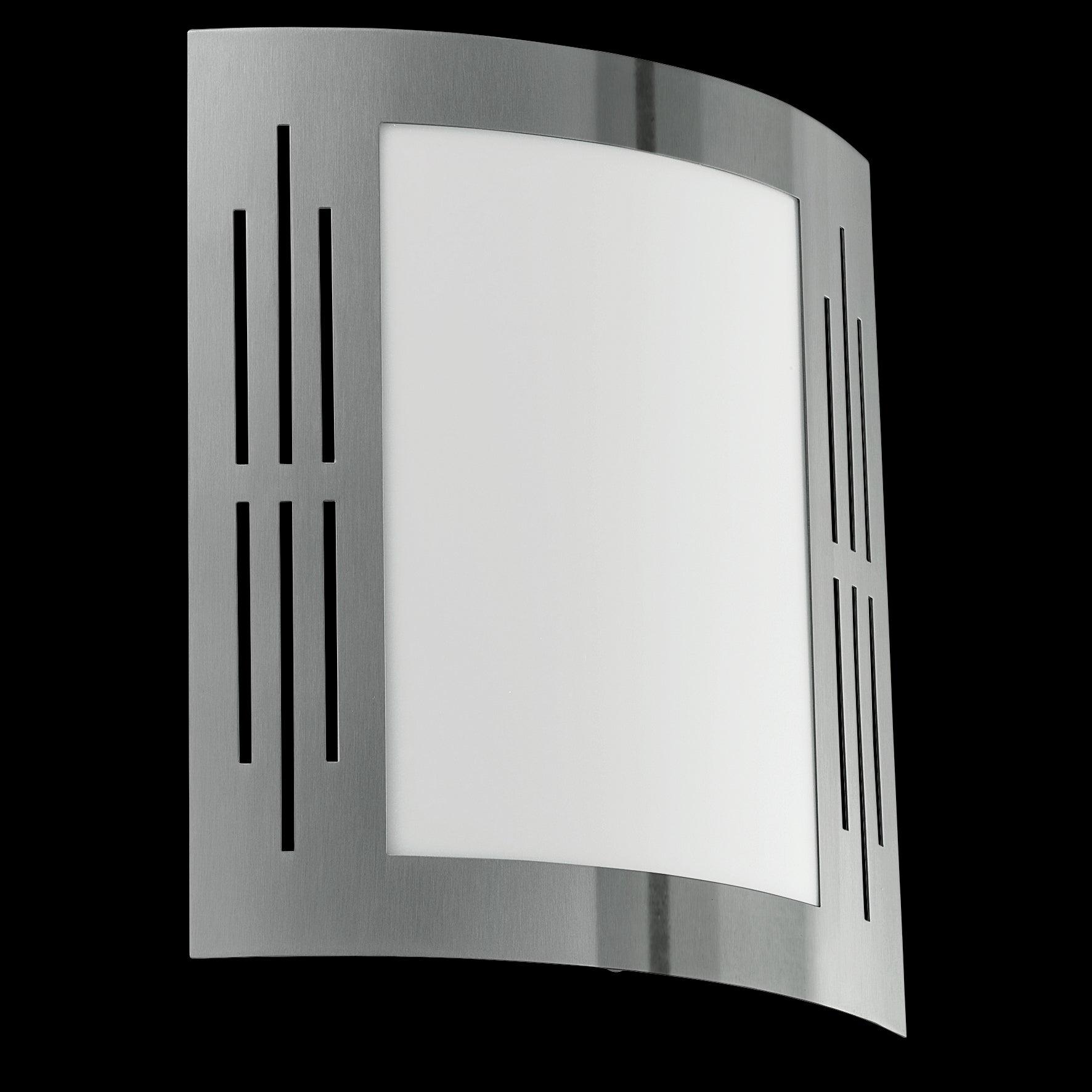 Eglo City IP44 Curved Stainless Steel Outdoor Wall Light-clearance