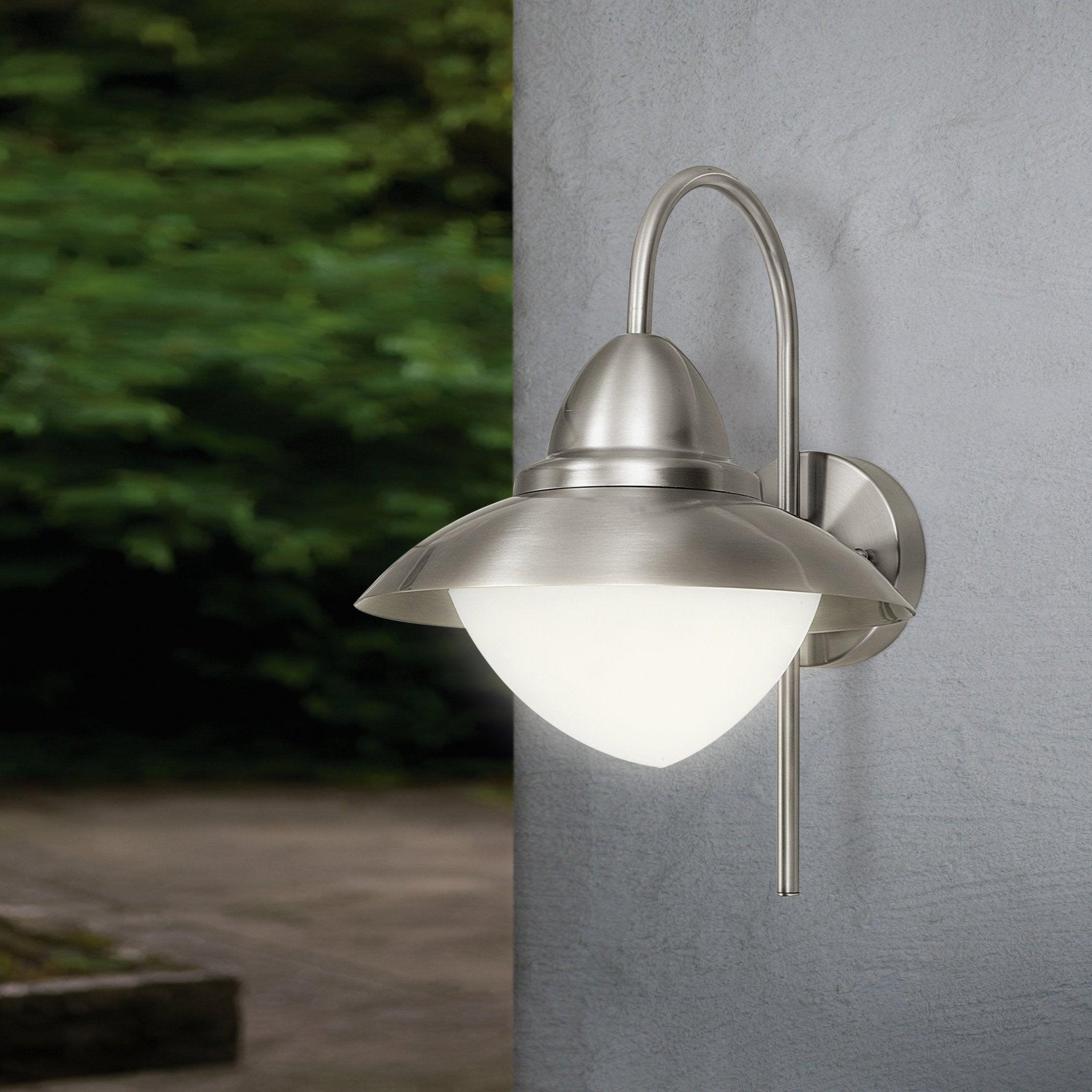 eglo sidney stainless steel ip44 outdoor wall light