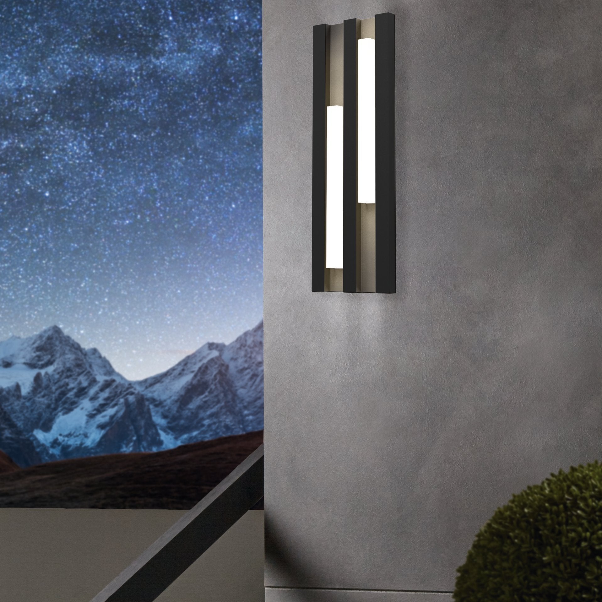 eglo fandina black led ip55 outdoor wall light