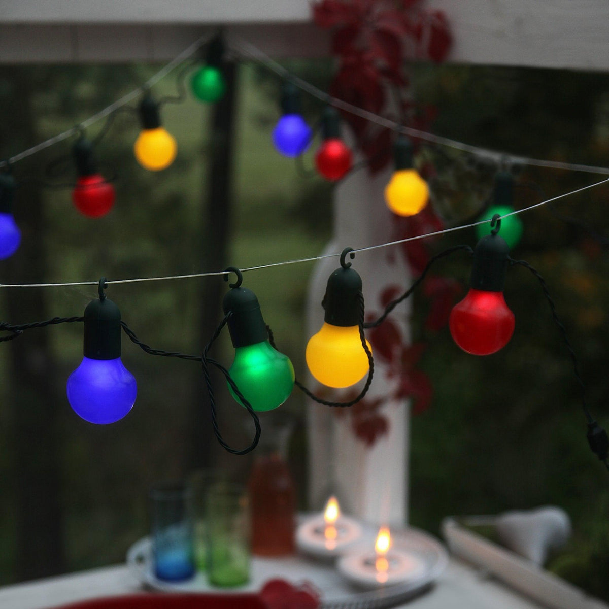 eglo frosolone multi coloured 20 light outdoor festoon set ip44