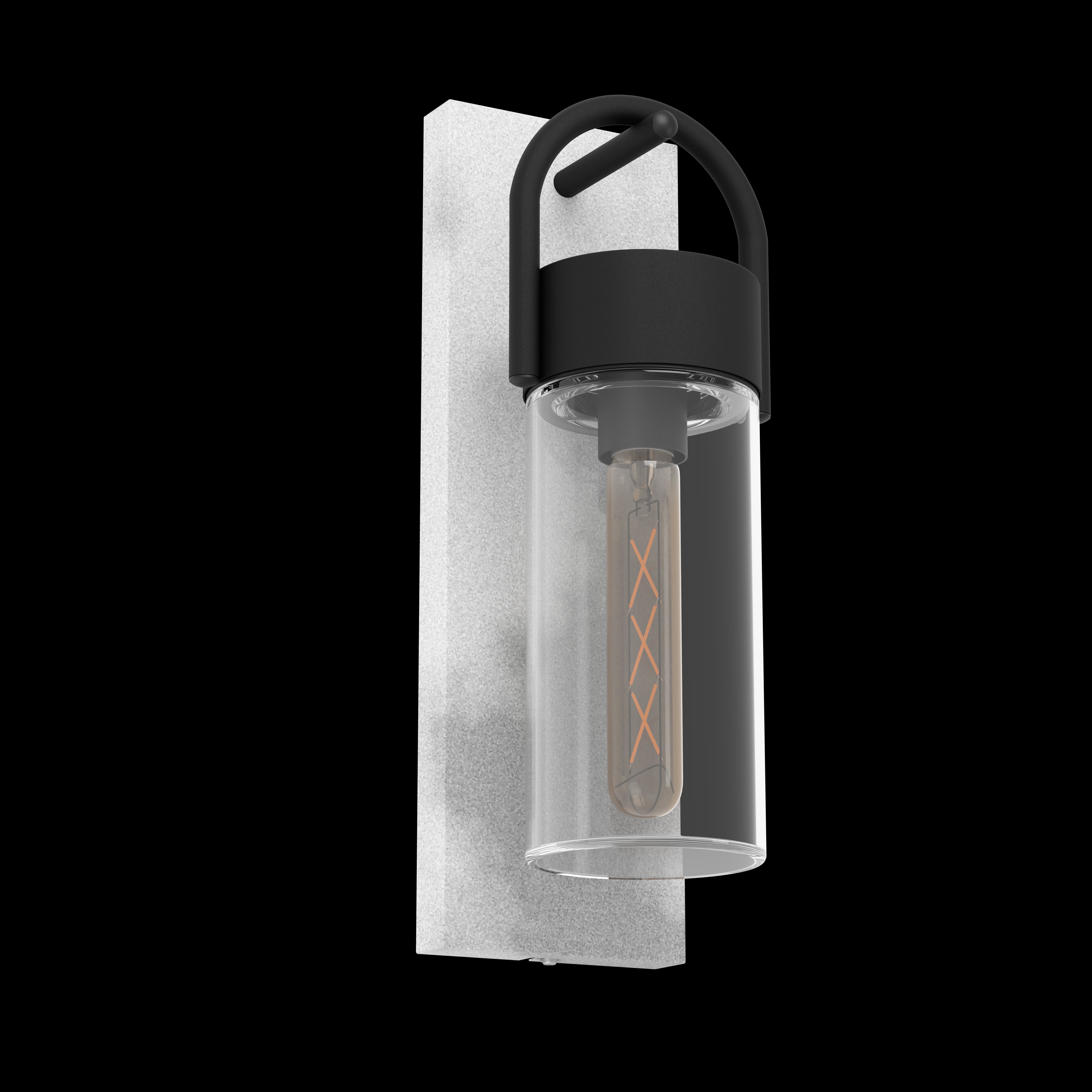 eglo carraro grey outdoor wall light clear shade