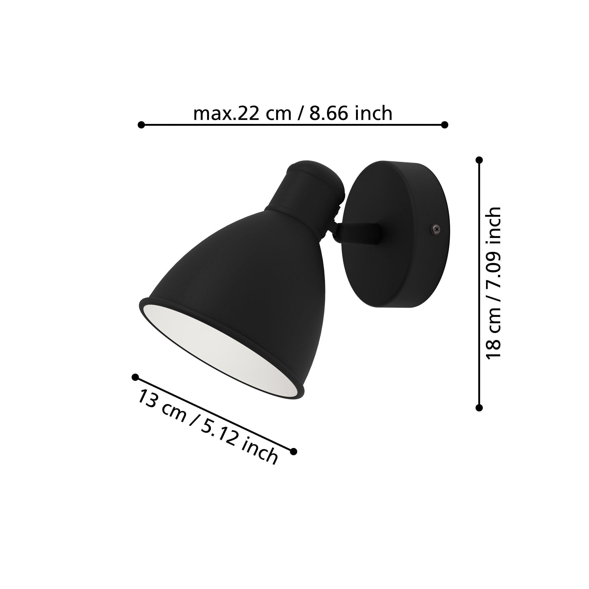 eglo san peri 1 black ip44 bathroom spot light living room close up
