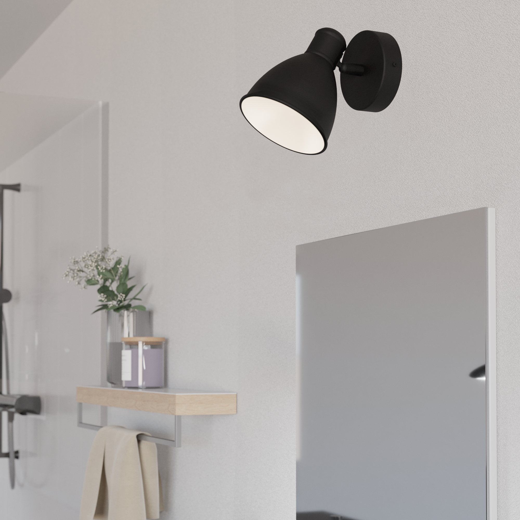 eglo san peri 1 black ip44 bathroom spot light