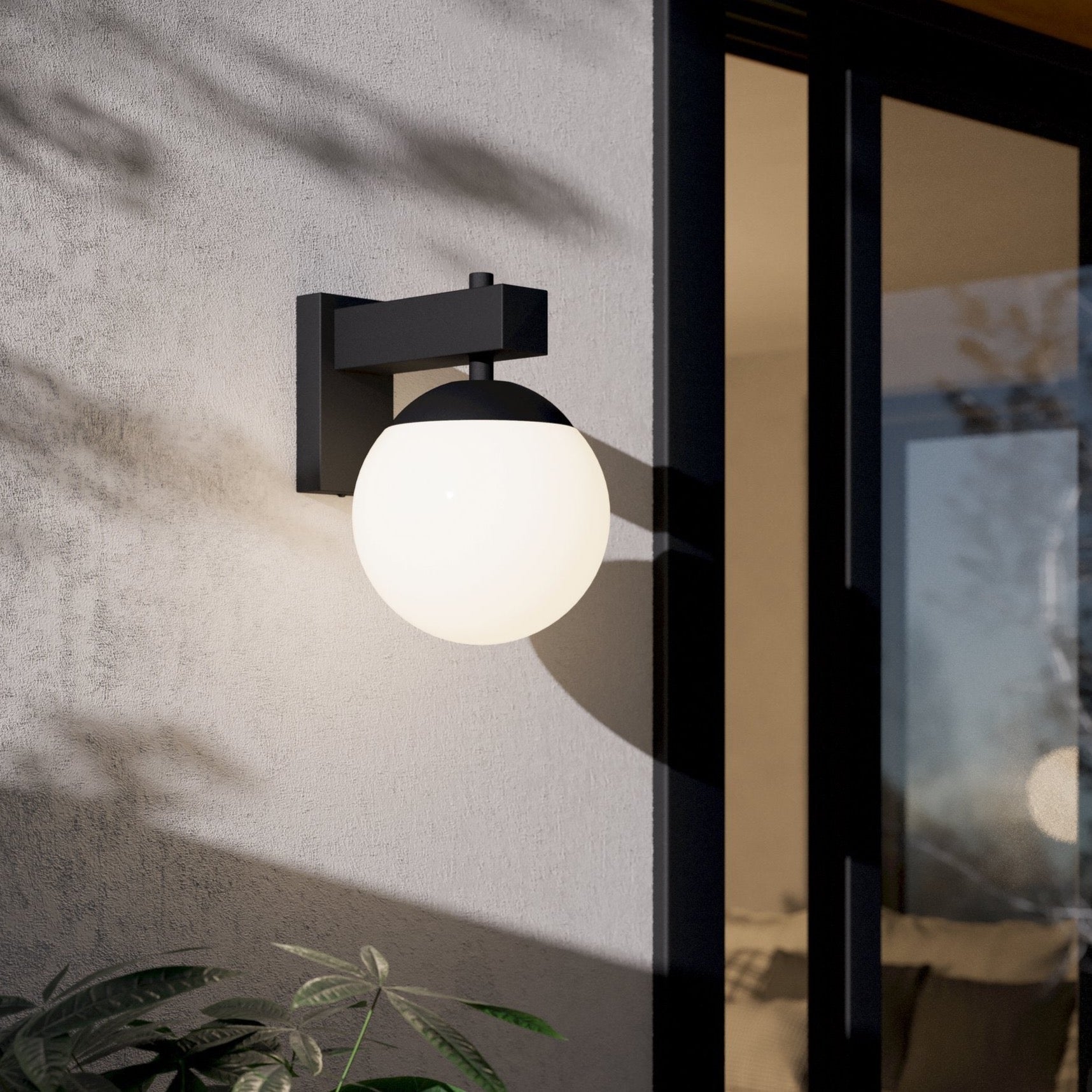 eglo bufalata black ip44 outdoor wall light globe diffuser