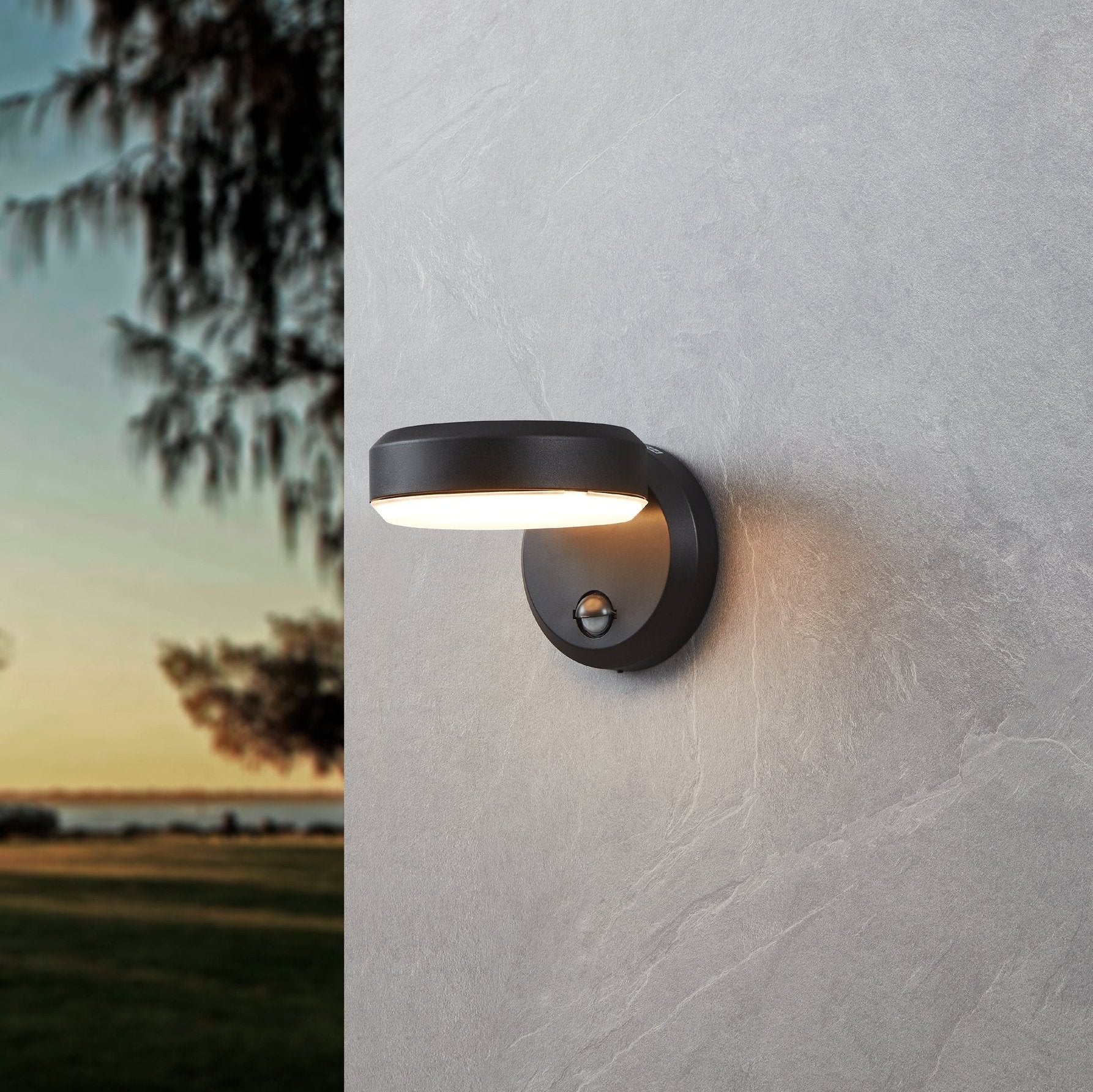 eglo fornaci ip54 black led outdoor wall light pir