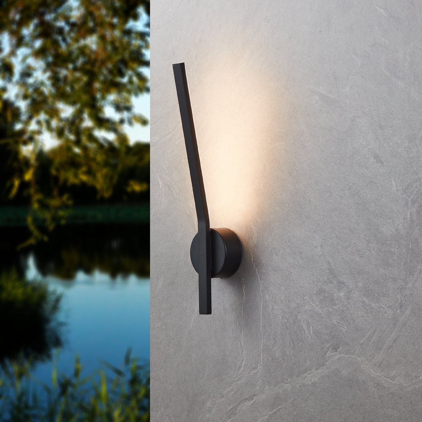 eglo taparita ip55 black led outdoor wall light