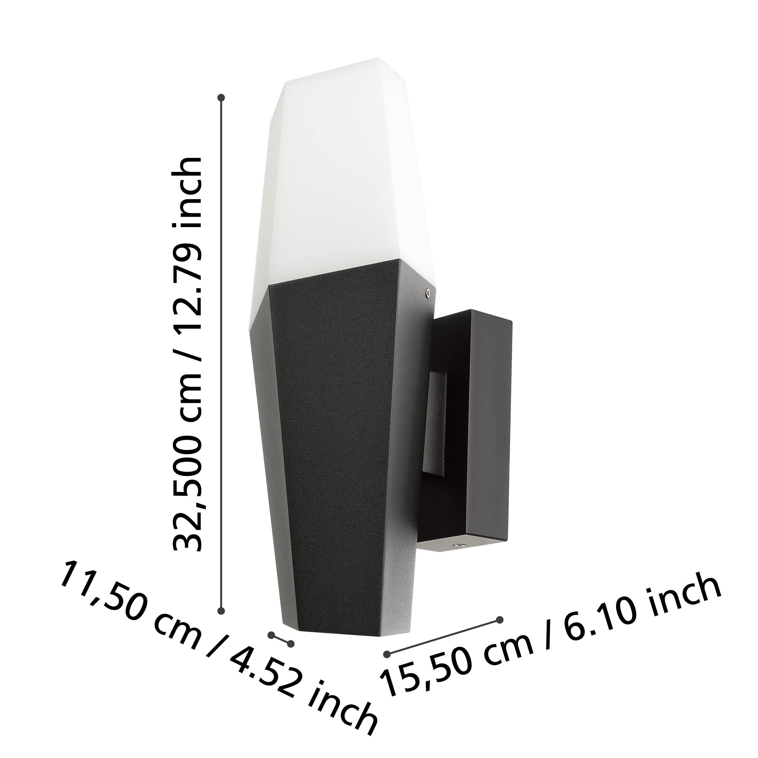 eglo farindola ip44 black outdoor wall light kitchen lighting 