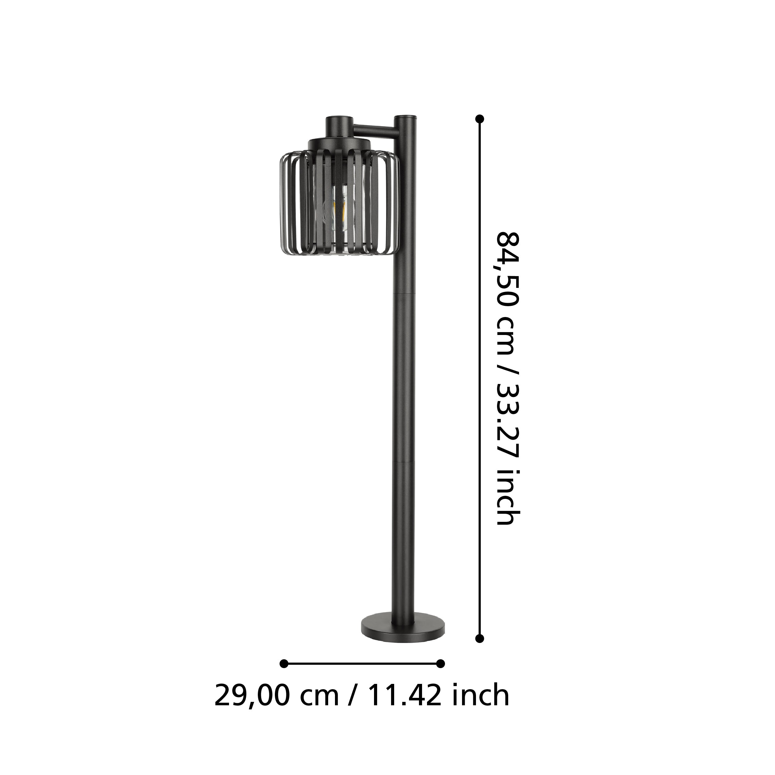 eglo selinus ip65 led black metal pathway bollard living room close up