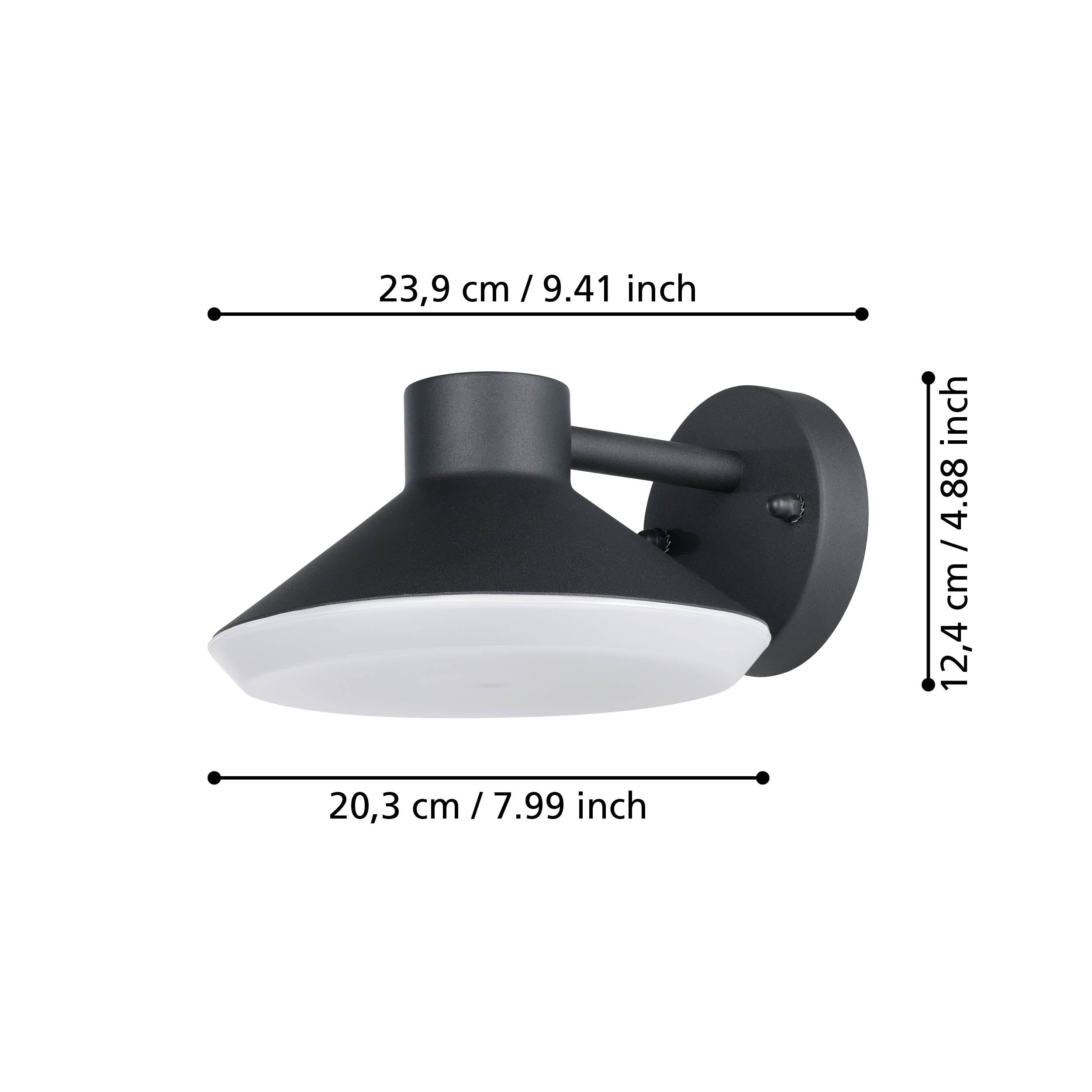 eglo ninnarella ip44 black outdoor wall light living room close up