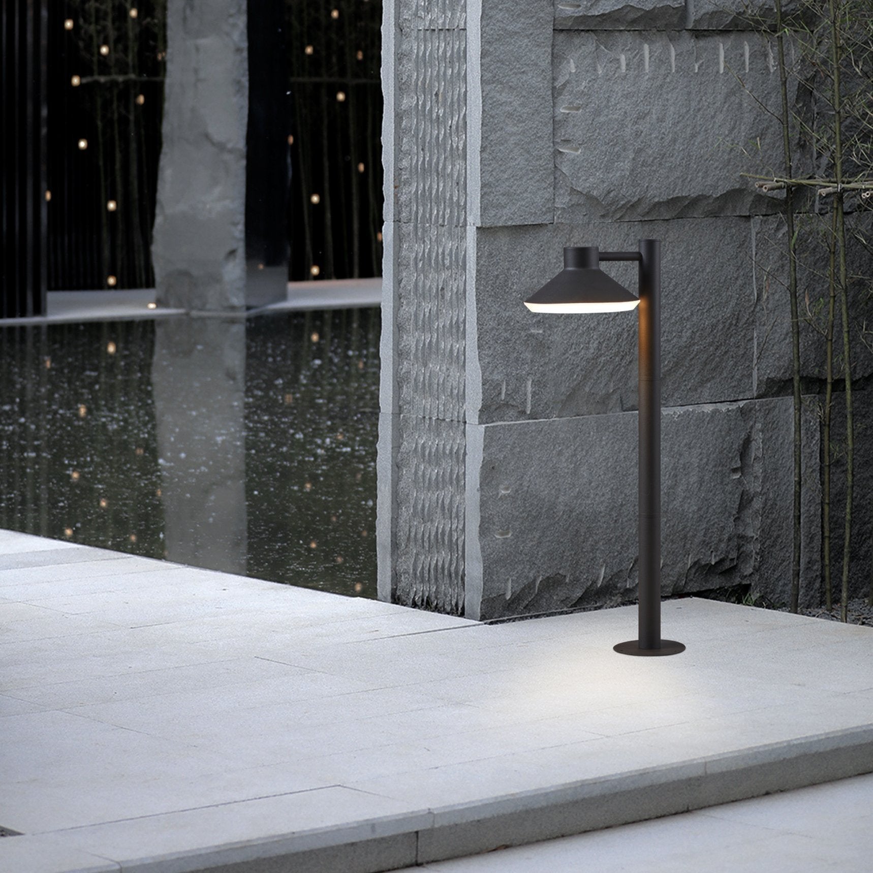 eglo ninnarella ip44 black outdoor pedestal light