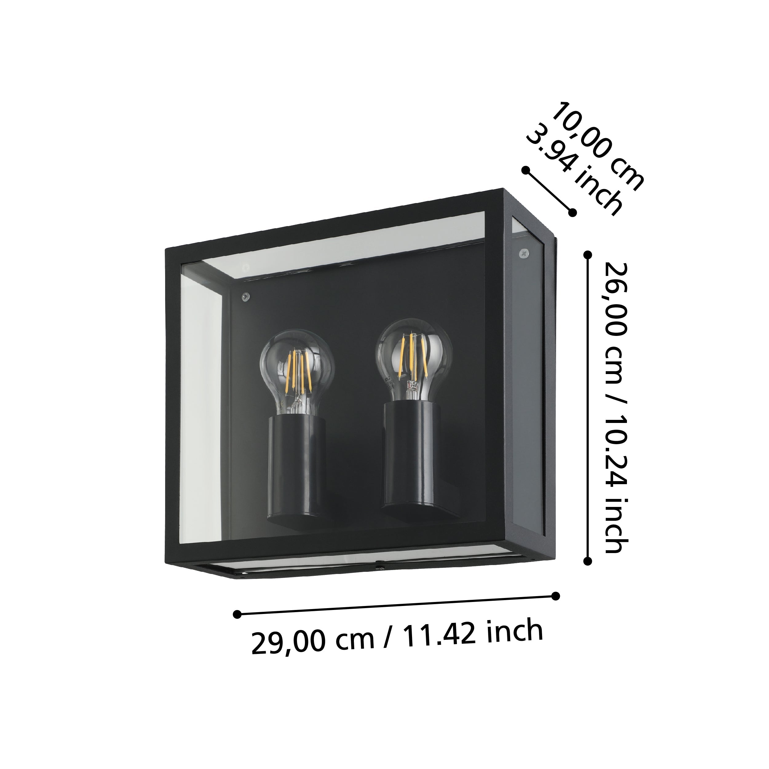 eglo alamonte 1 ip44 2 light black outdoor wall light Kitchen Lighting Close Up