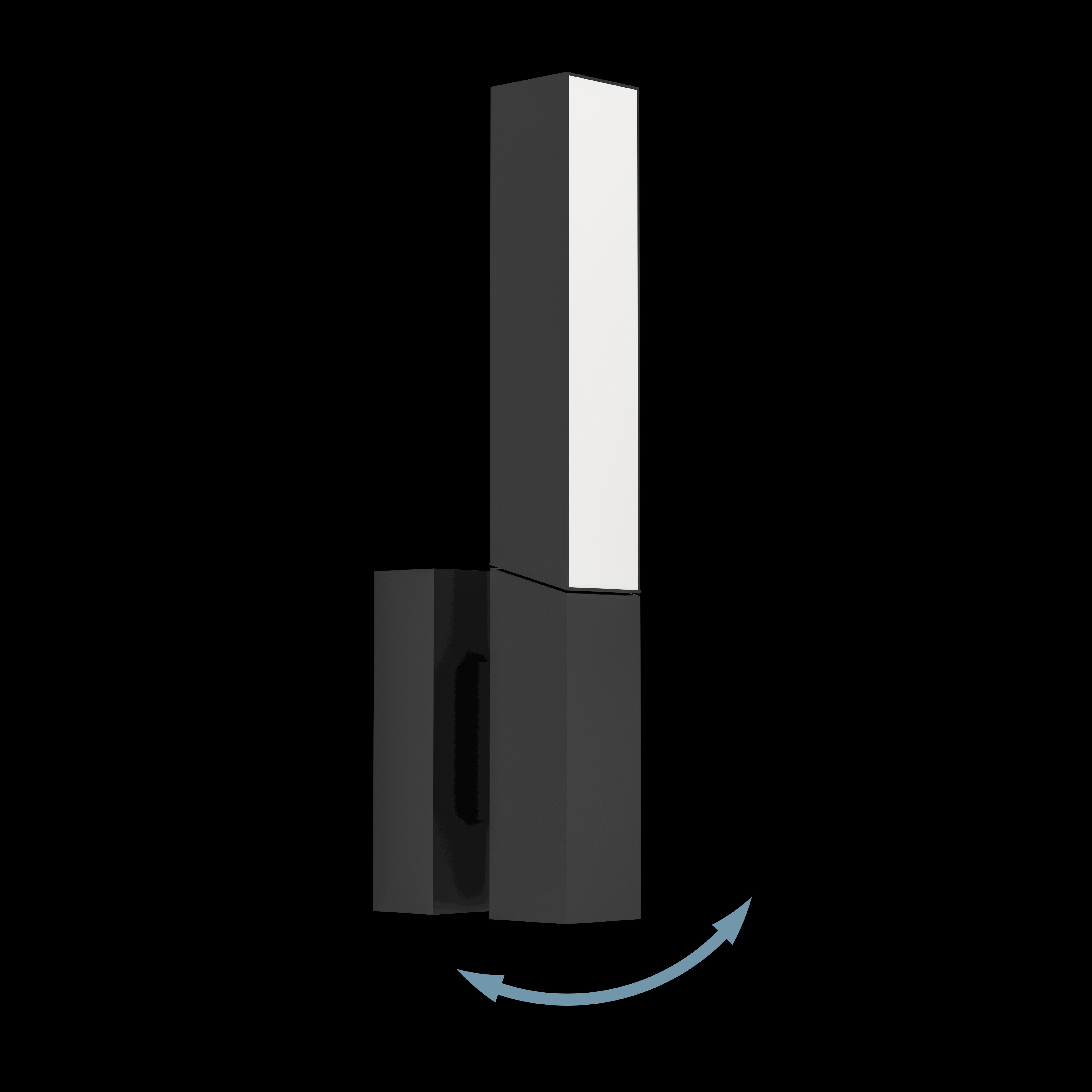 eglo ugento led black ip44 outdoor wall light living room close up