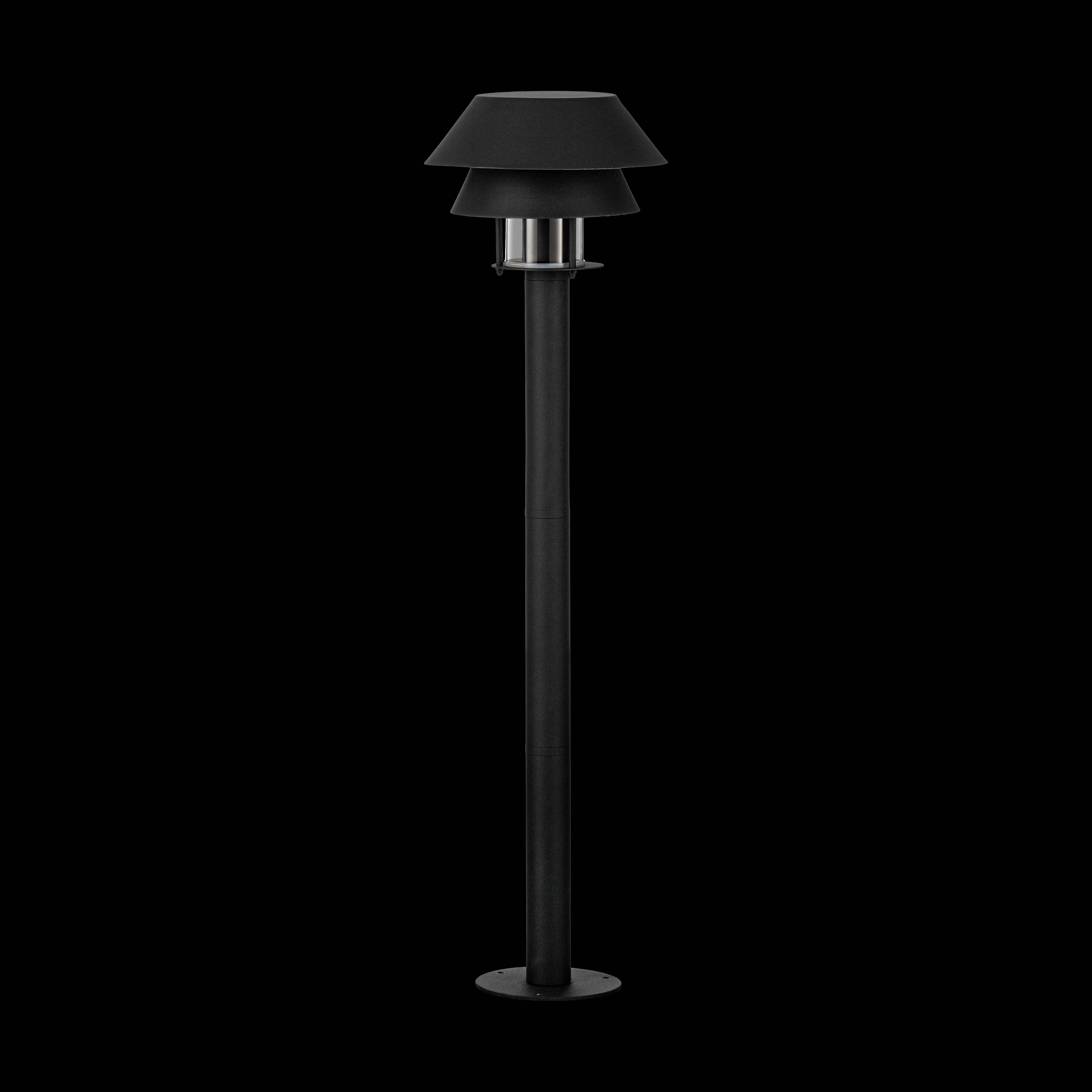 eglo chiappera ip65 black bollard pathway light living room close up