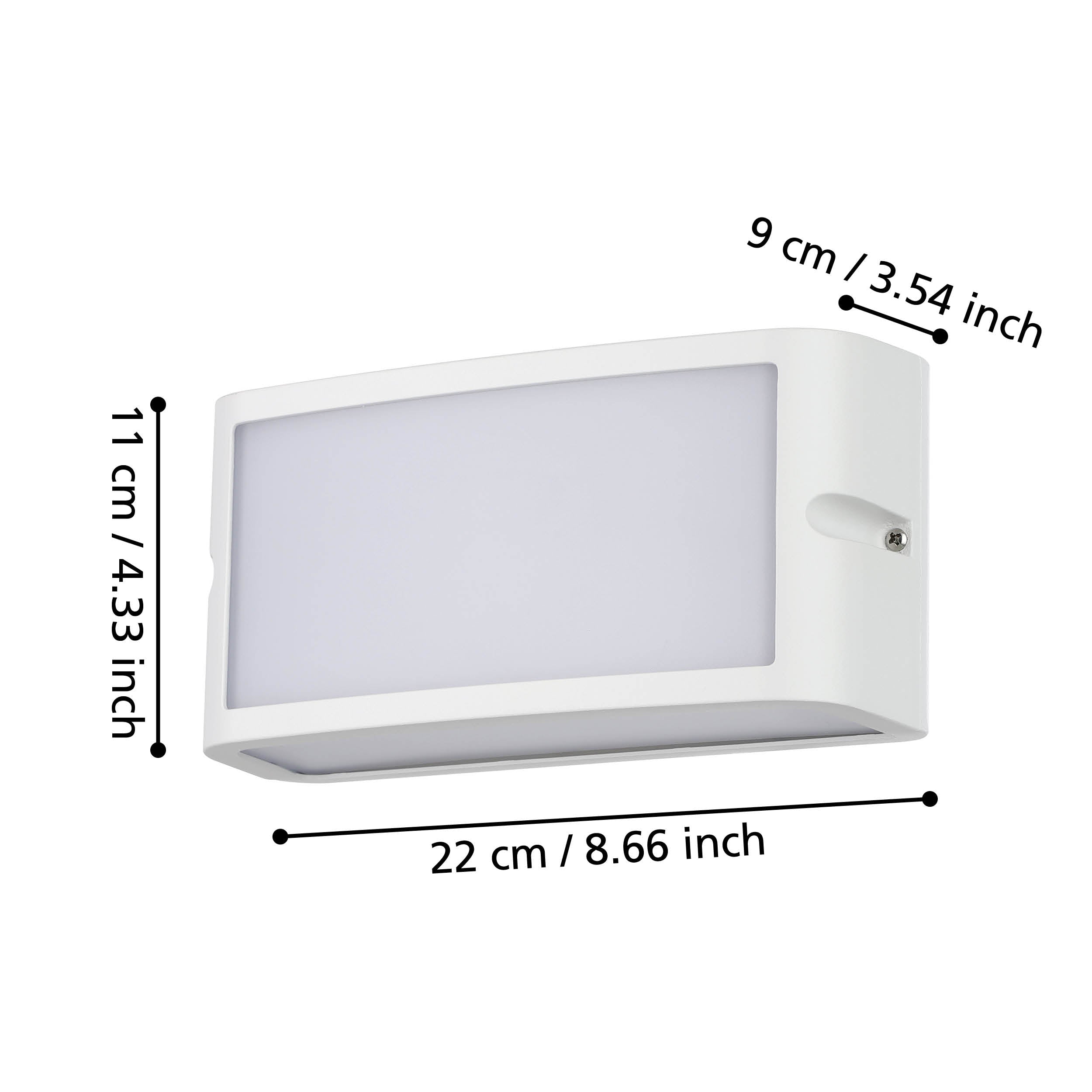 eglo camarda white ip54 outdoor led wall light living room close up