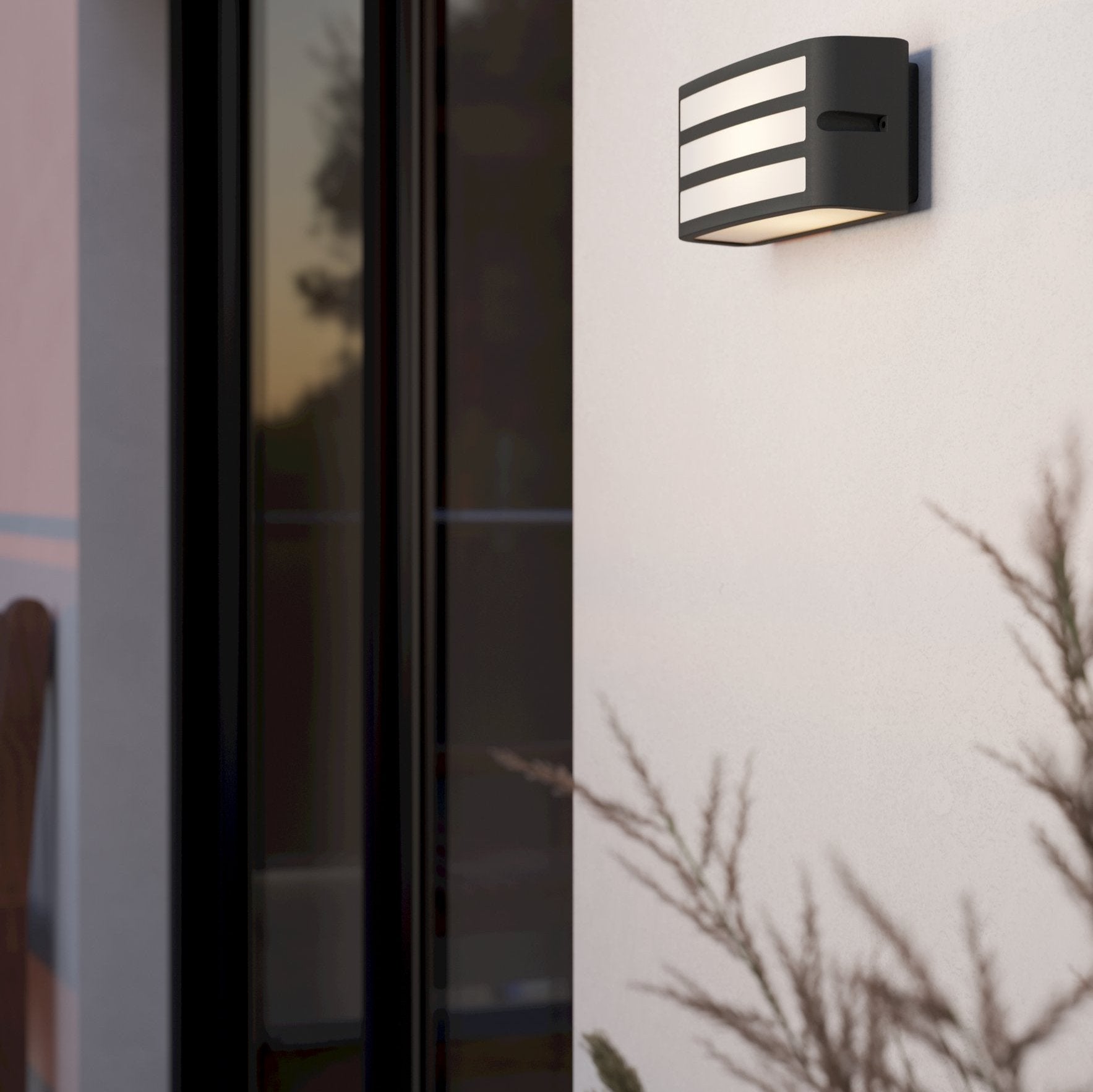 eglo camarda ip54 grey rectangular outdoor wall light
