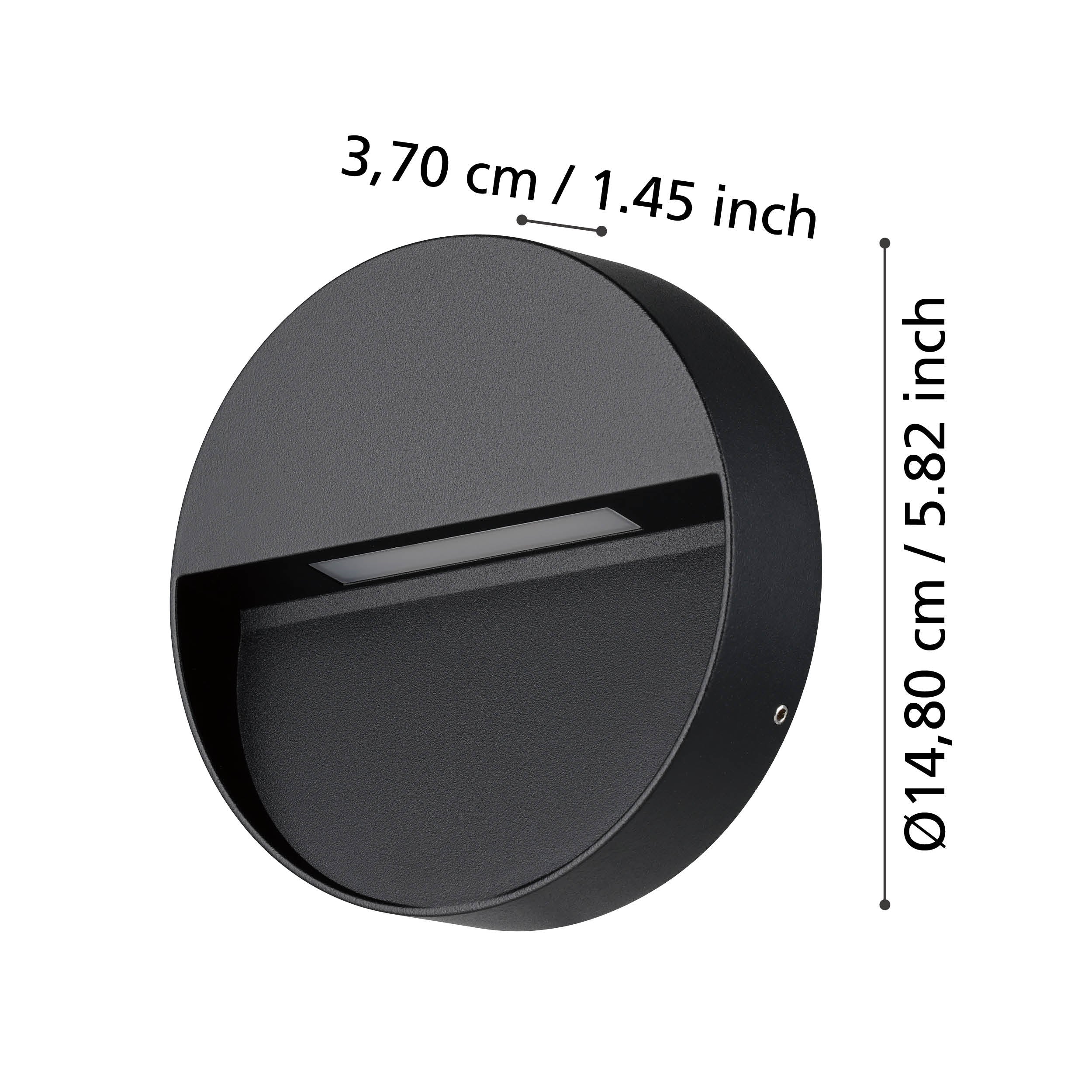 eglo maruggio grey led circular outdoor wall light ip65 living room image