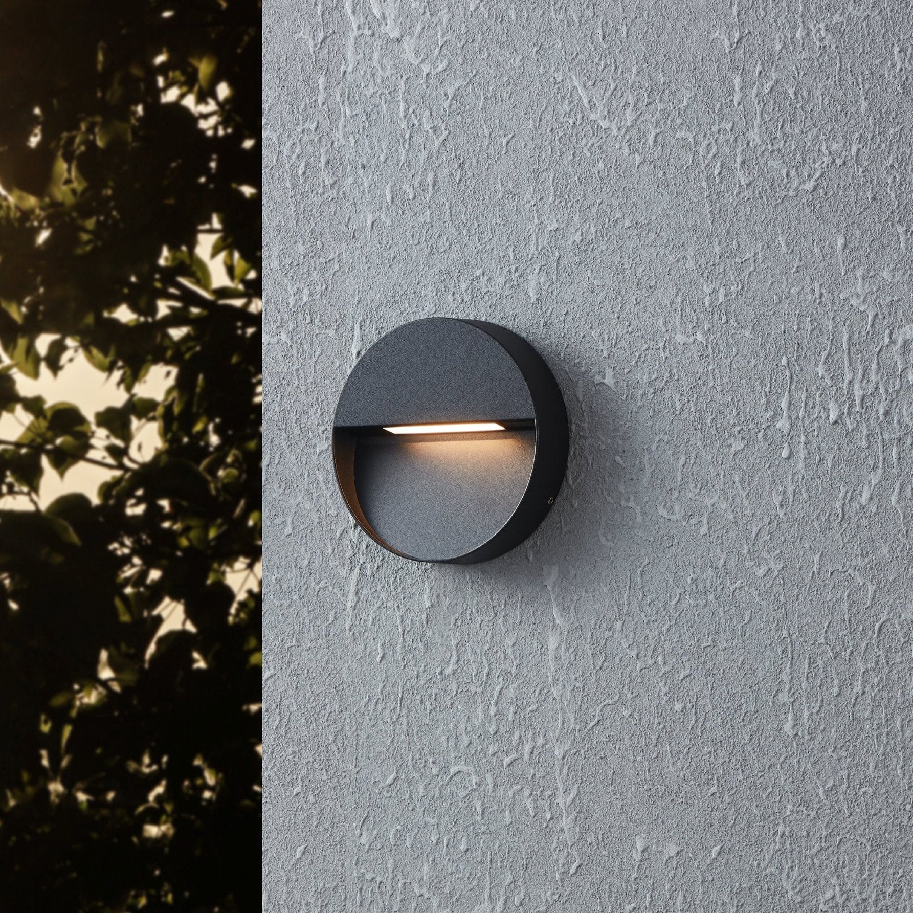 eglo maruggio grey led circular outdoor wall light ip65