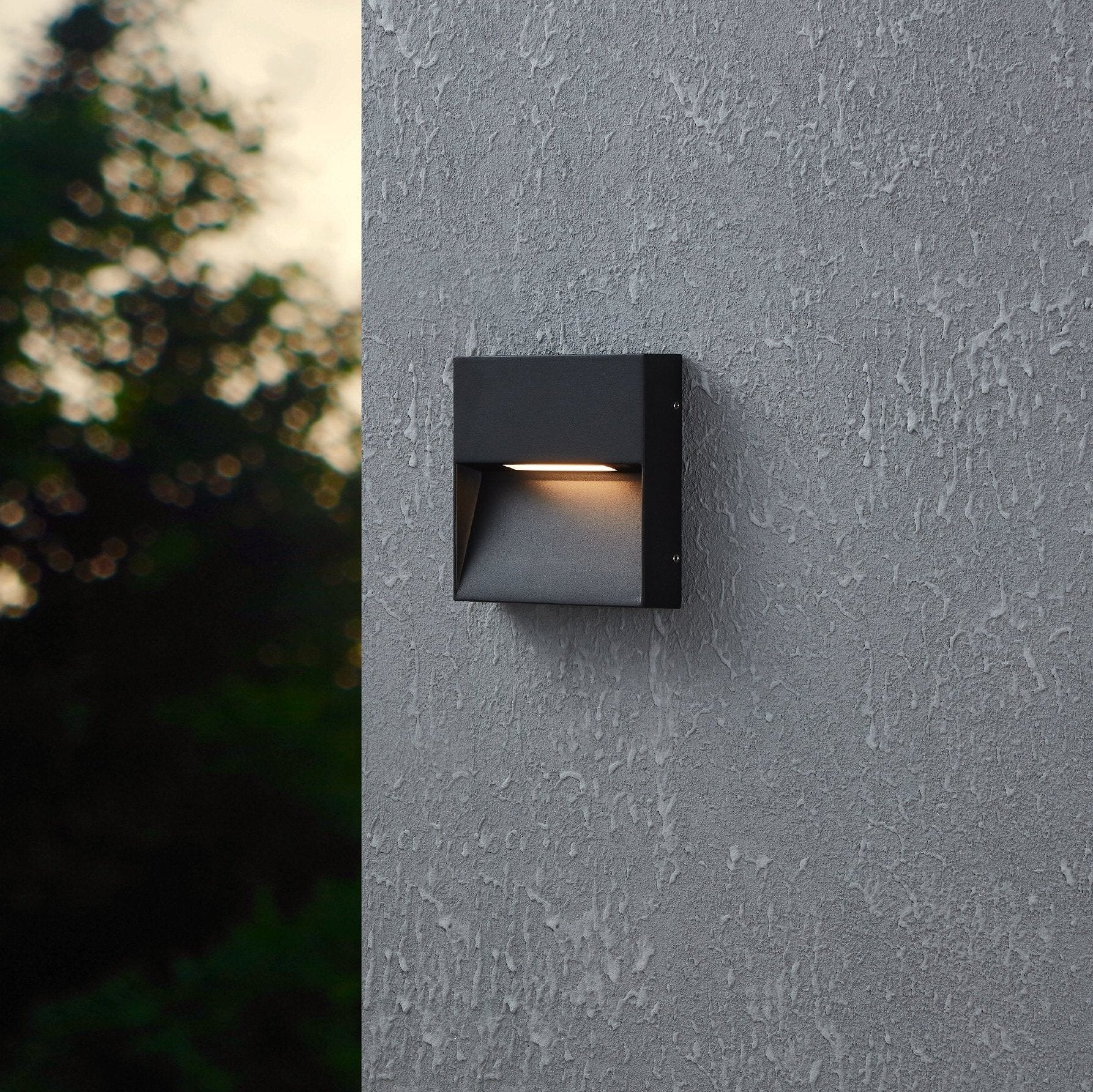 eglo maruggio black square led outdoor wall light ip65