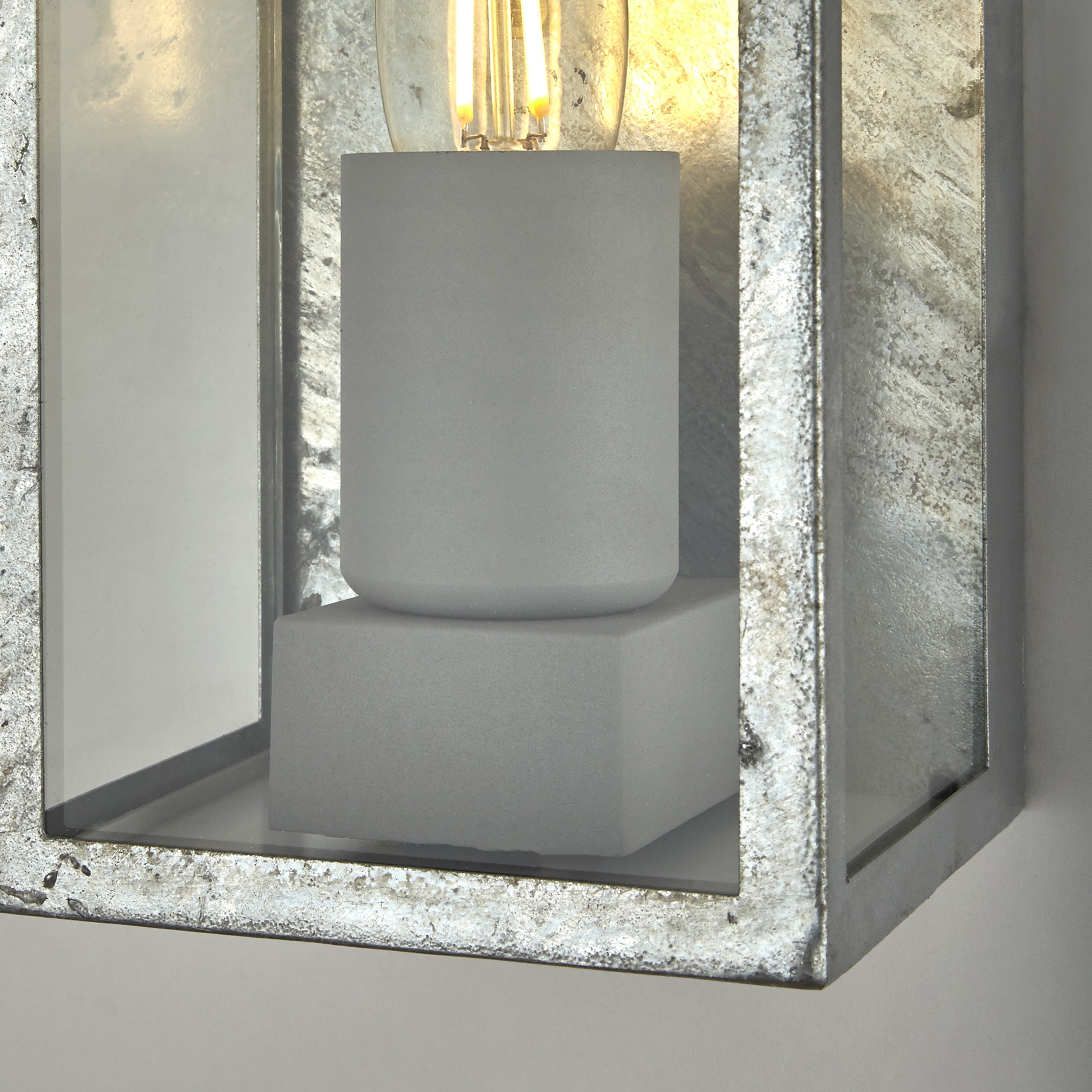 Searchlight Box II Outdoor IP44 Galvanised Silver Wall Light