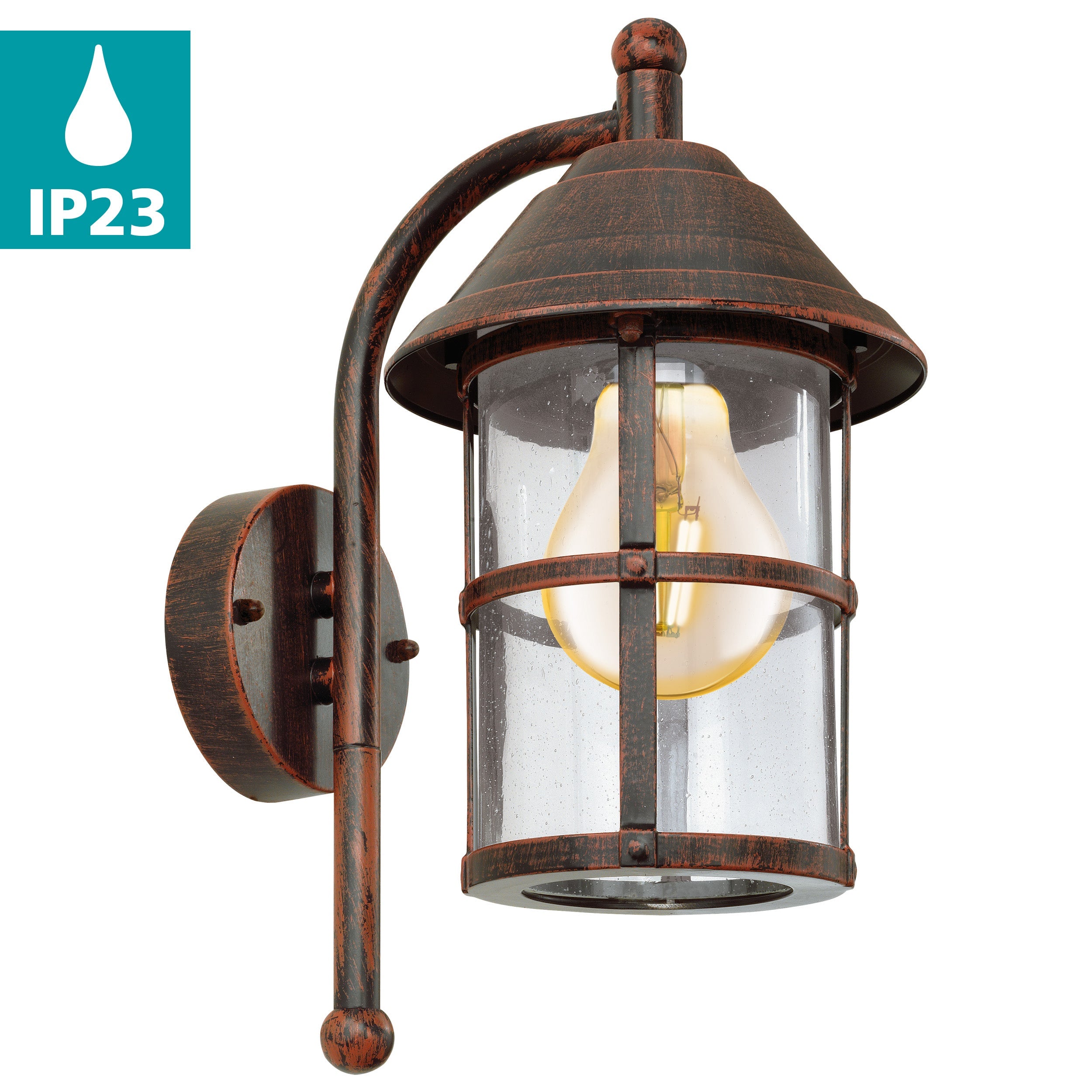 eglo san telmo ip23 antique brown outdoor wall light kitchen lighting 