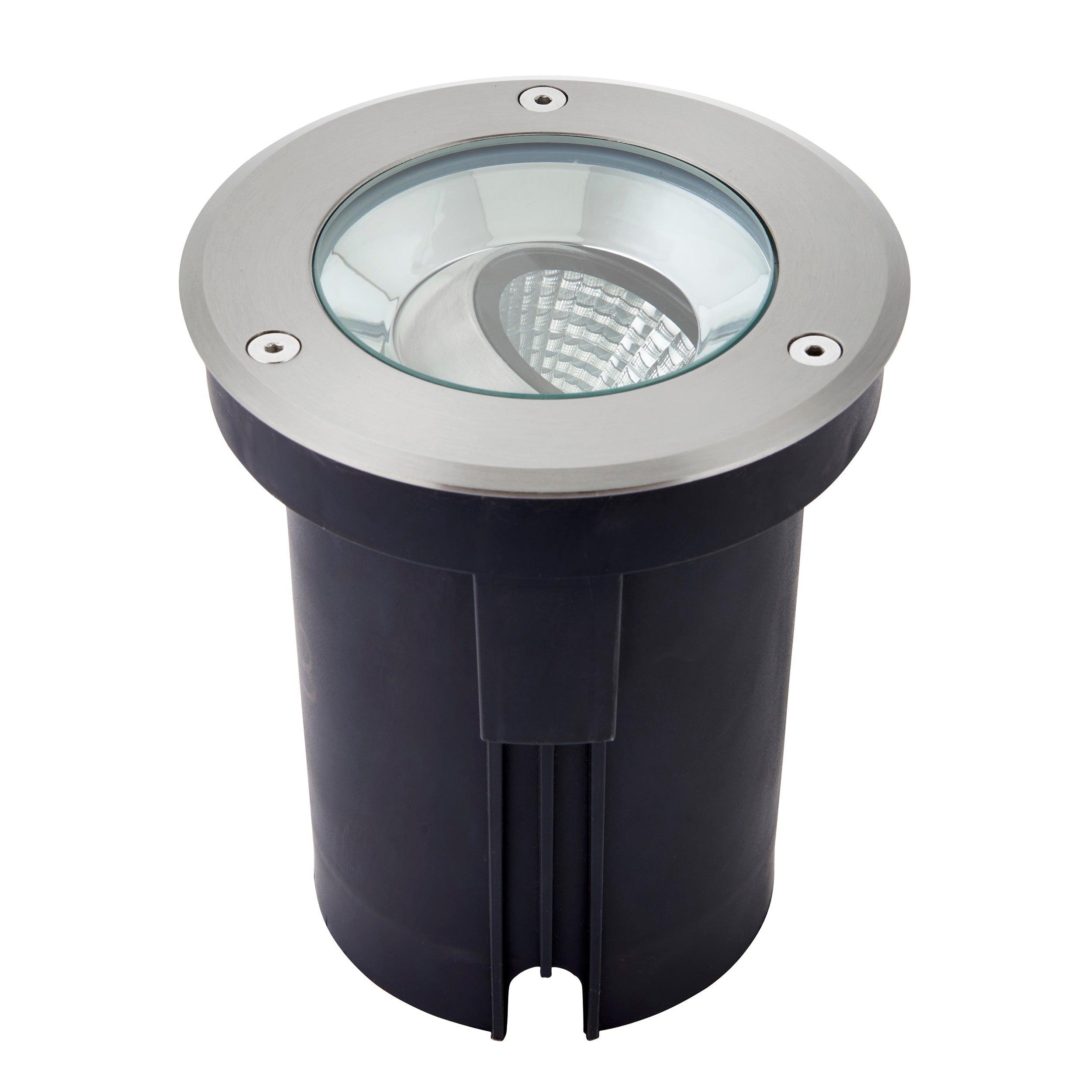 hoxton led stainless steel decking light cool white ip67 13wby Saxby Lighting, close up image