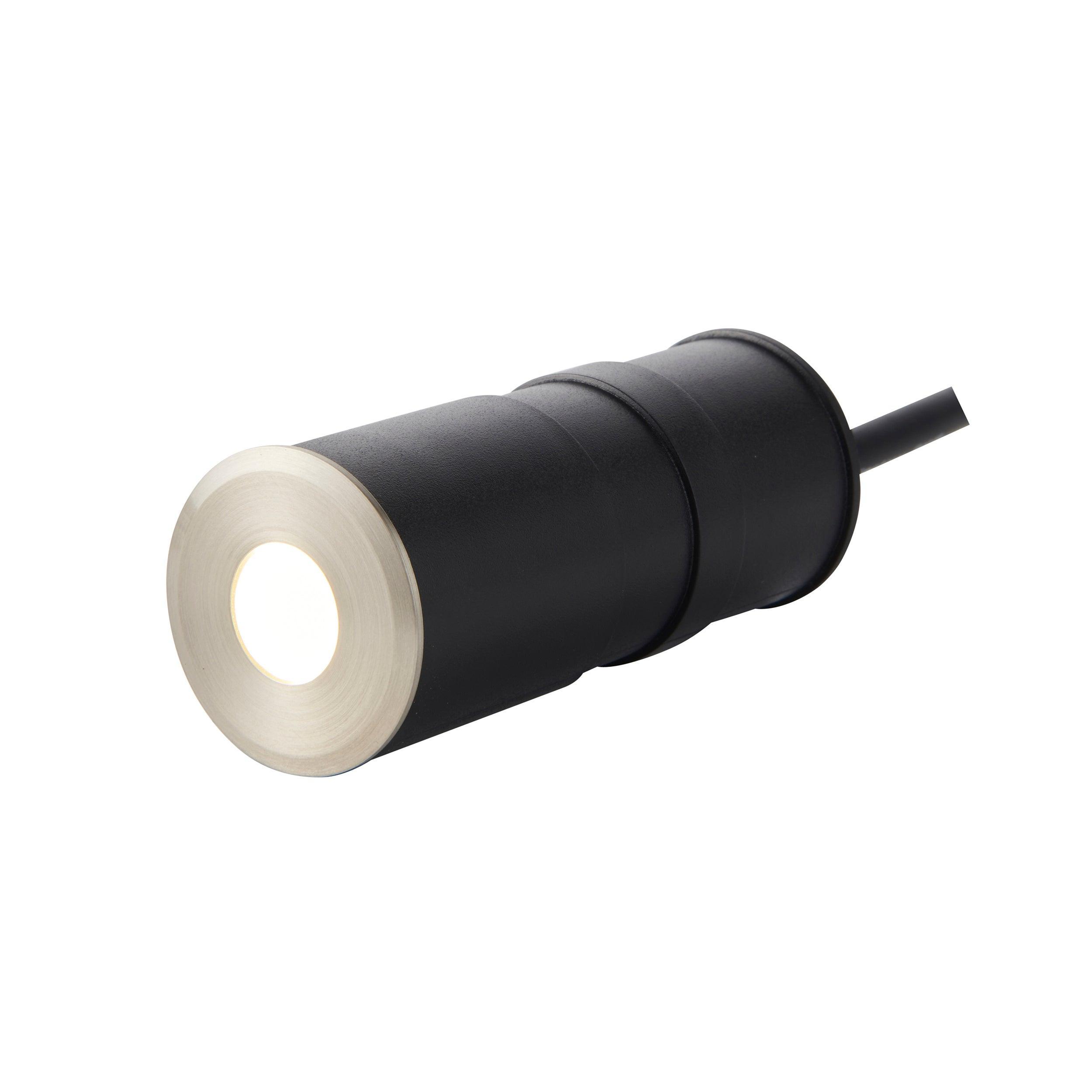 hades satin nickel cool white decking light ip67 1 2w by saxby lighting, close up image 388