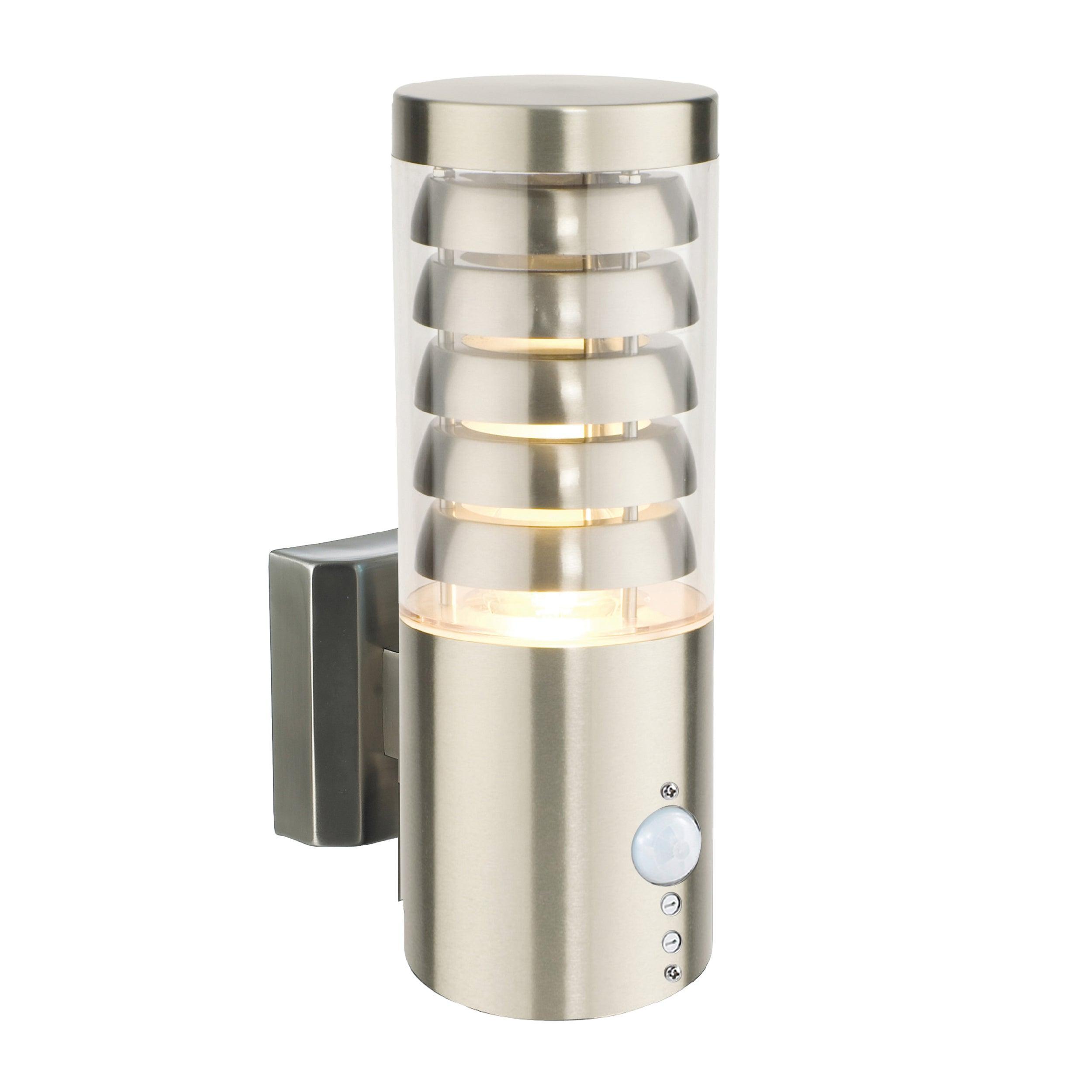 tango led steel outdoor wall light with pir sensor ip44by saxby lighting