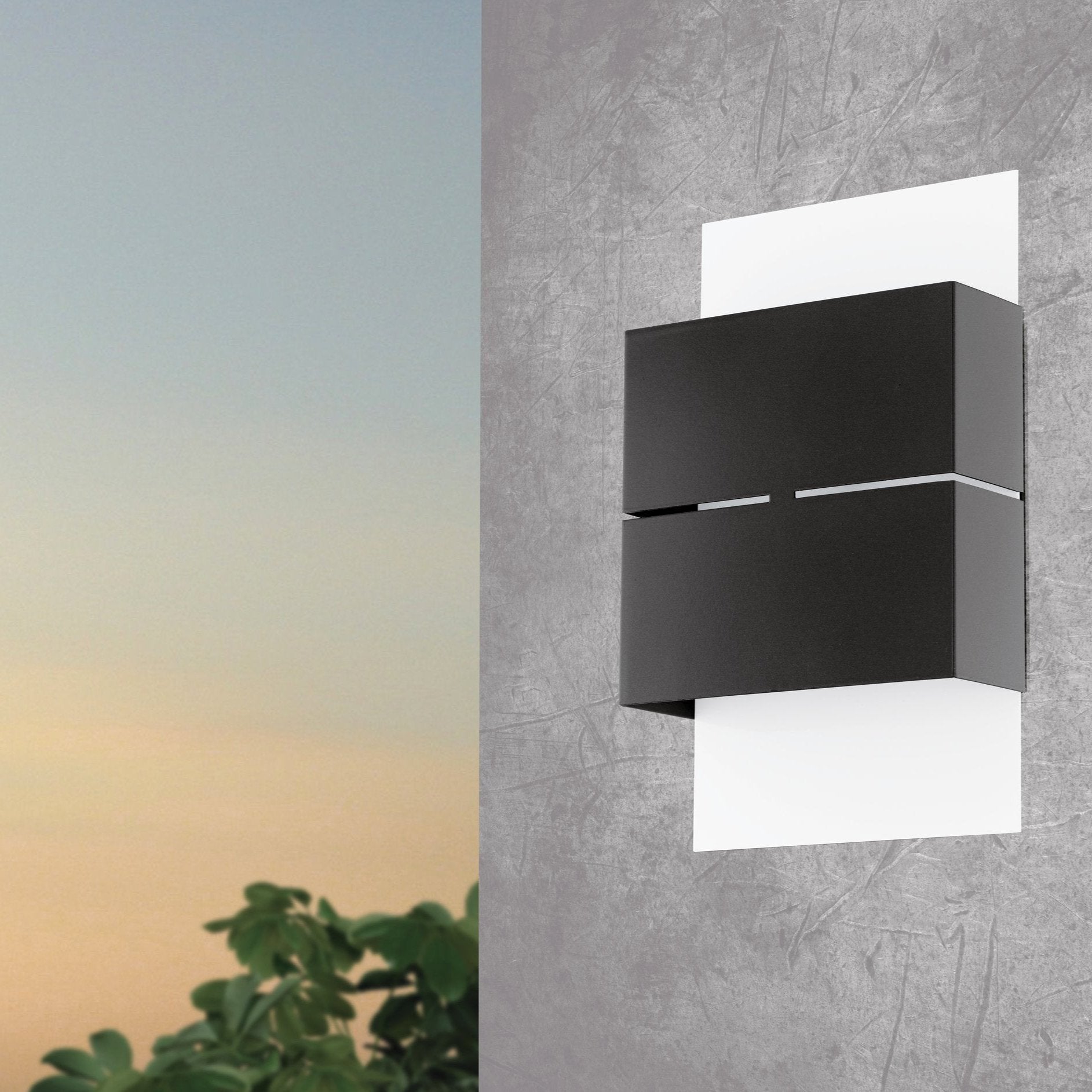 eglo kibea ip54 grey led aluminium outdoor wall light