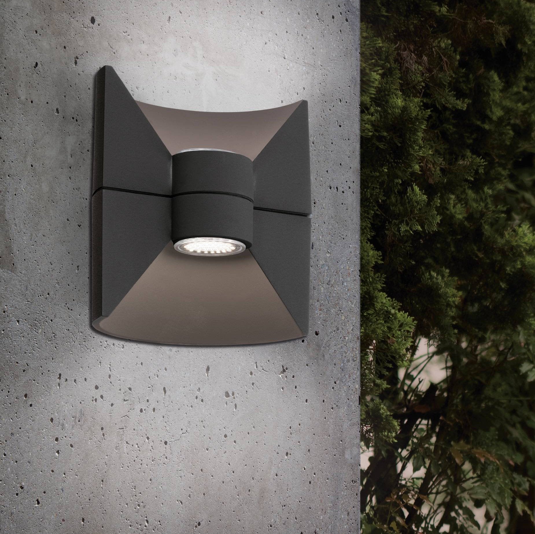 eglo redondo grey aluminium ip44 led outdoor wall light
