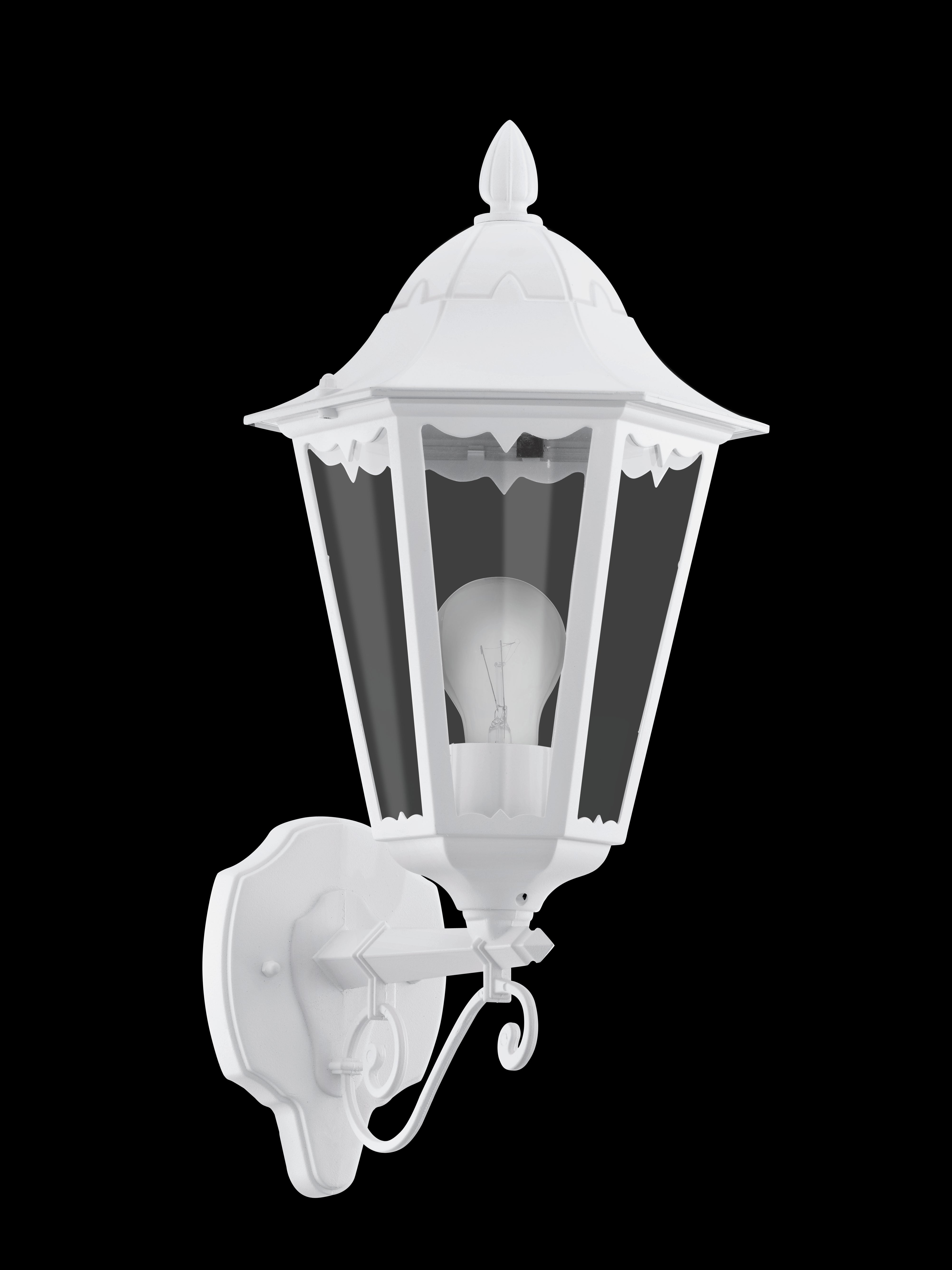 eglo navedo ip44 white upright lantern outdoor wall light