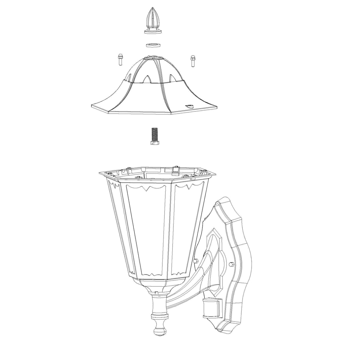 Eglo Navedo IP44 Black & Silver PIR Upright Lantern Wall Light-WAREHOUSE-40-200326