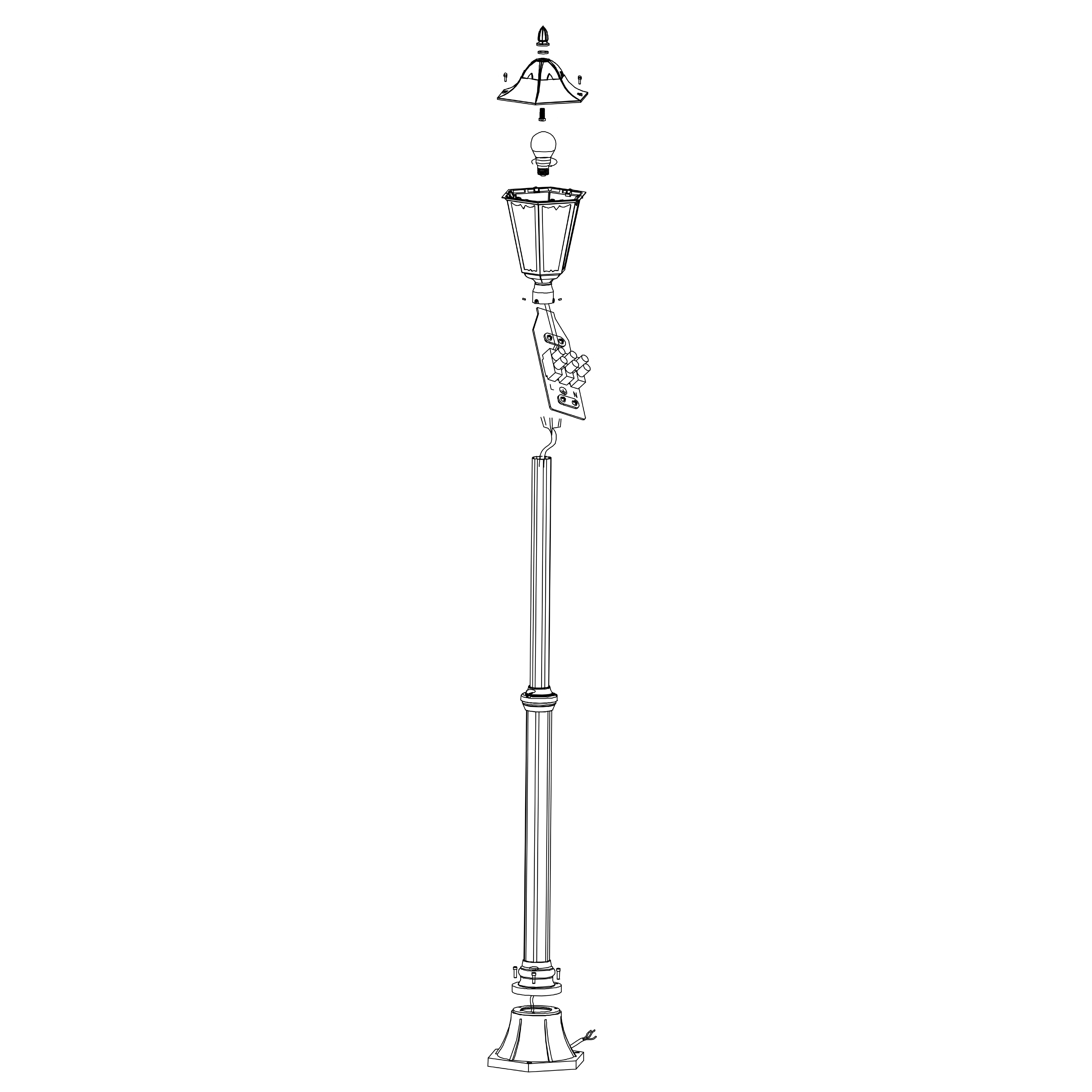 eglo navedo black silver lamp post pathway outdoor ip44 light 200cm hallway lighting 